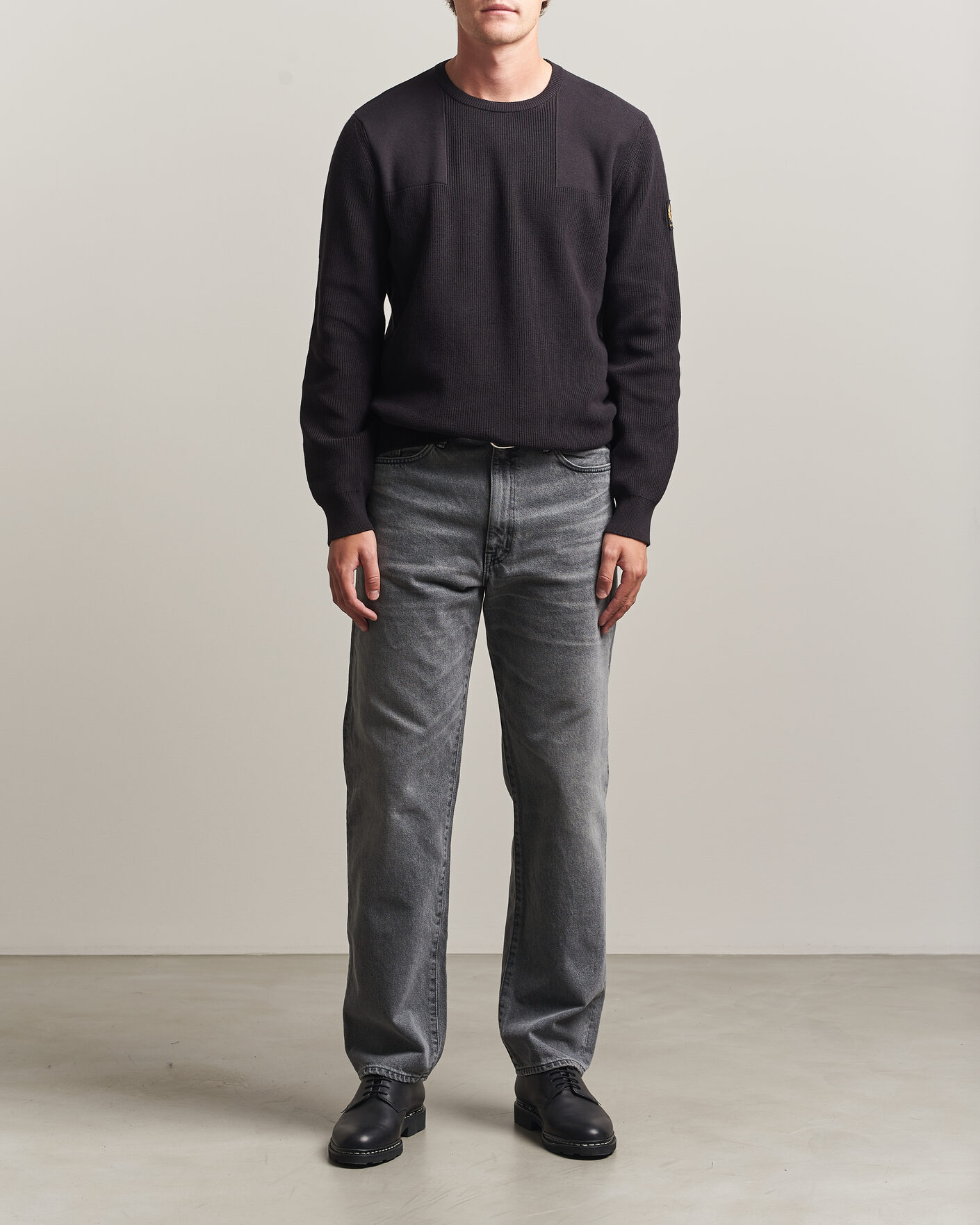 Mies | Puserot | Belstaff | Commander Knitted Crew Neck Black