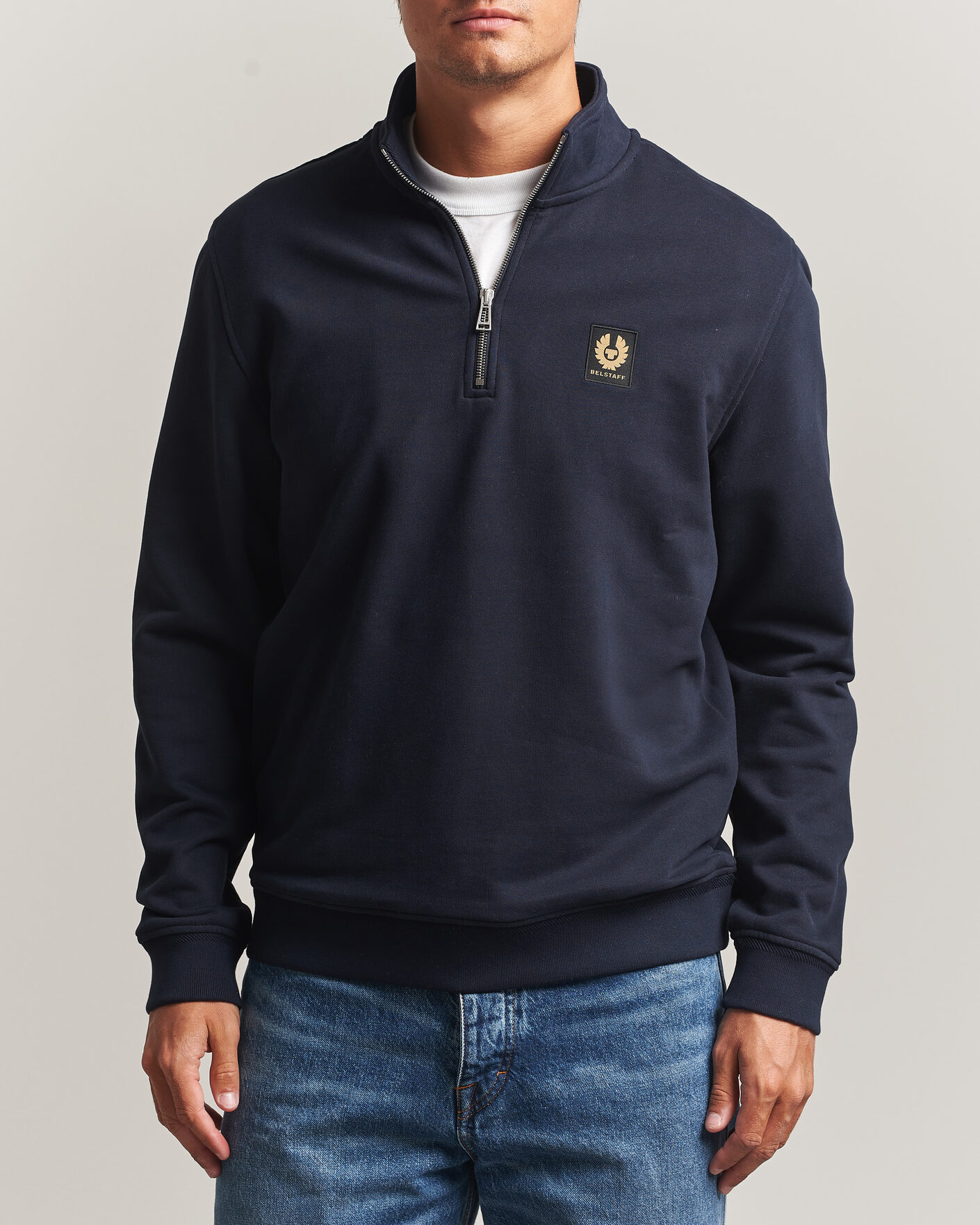 Mies | Puserot | Belstaff | Signature Half Zip Sweatshirt Dark Ink