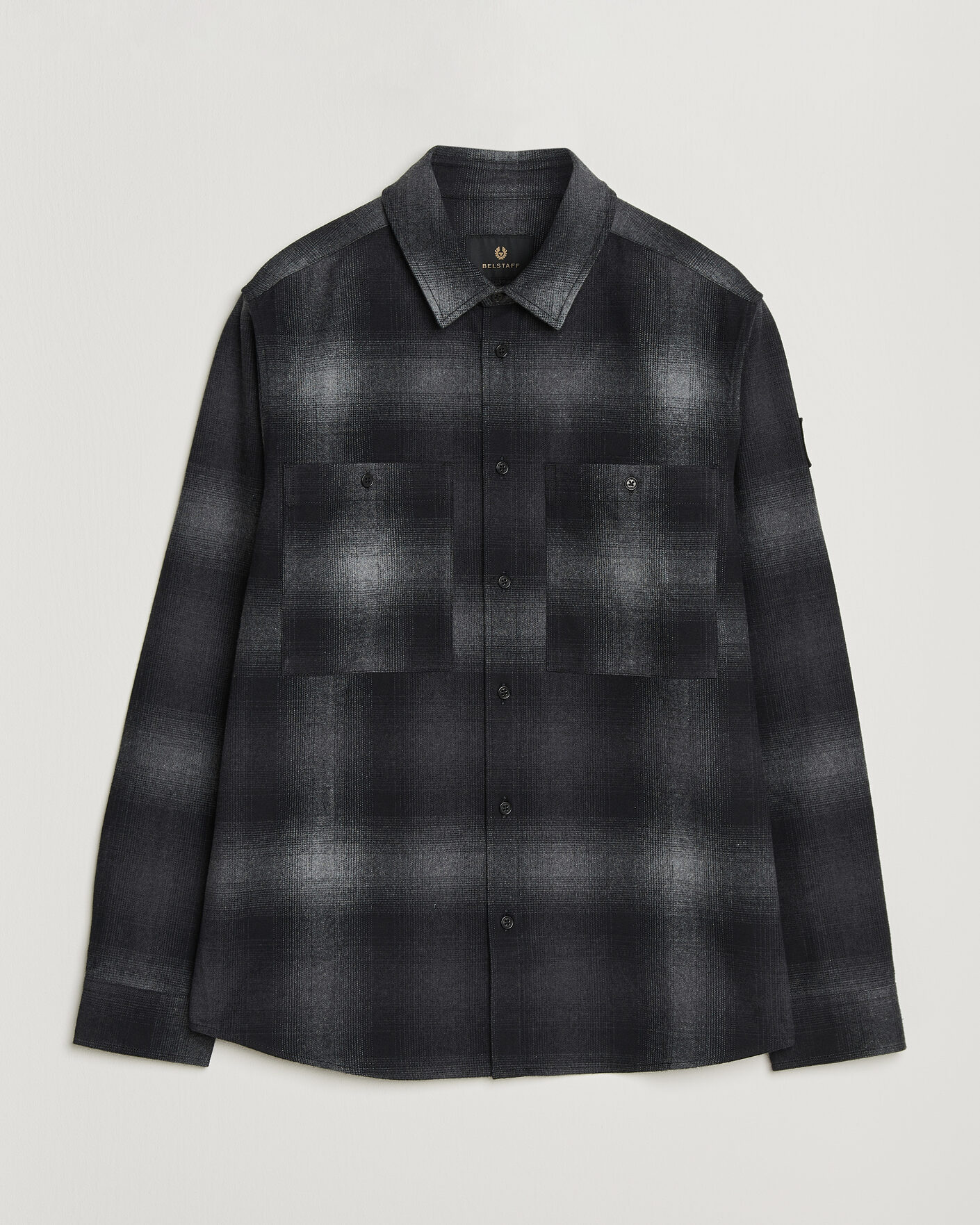 Mies | Kauluspaidat | Belstaff | Outpost Cotton Flannel Checked Overshirt Black