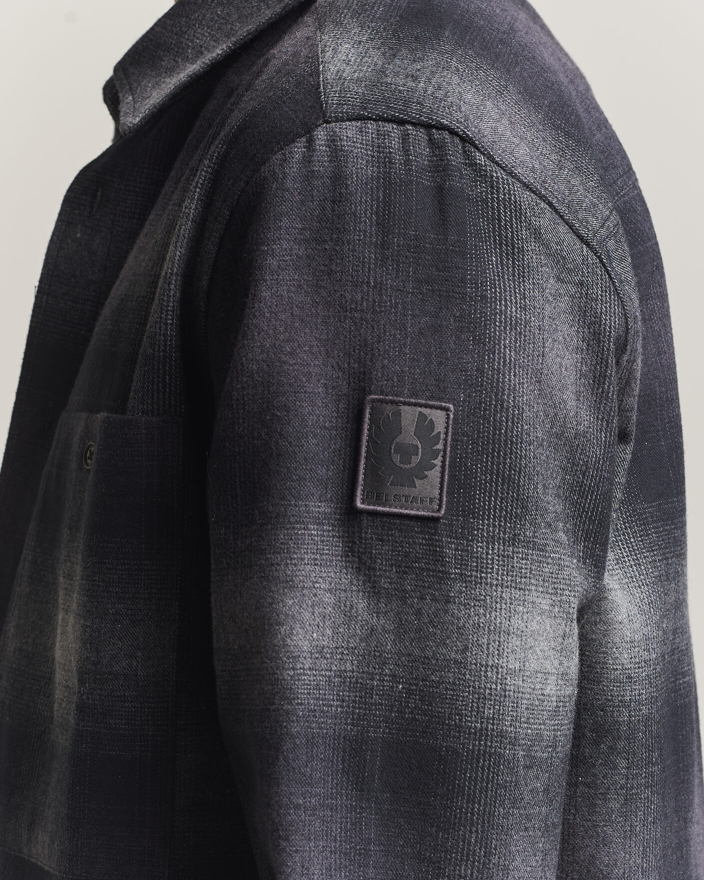 Mies | Kauluspaidat | Belstaff | Outpost Cotton Flannel Checked Overshirt Black