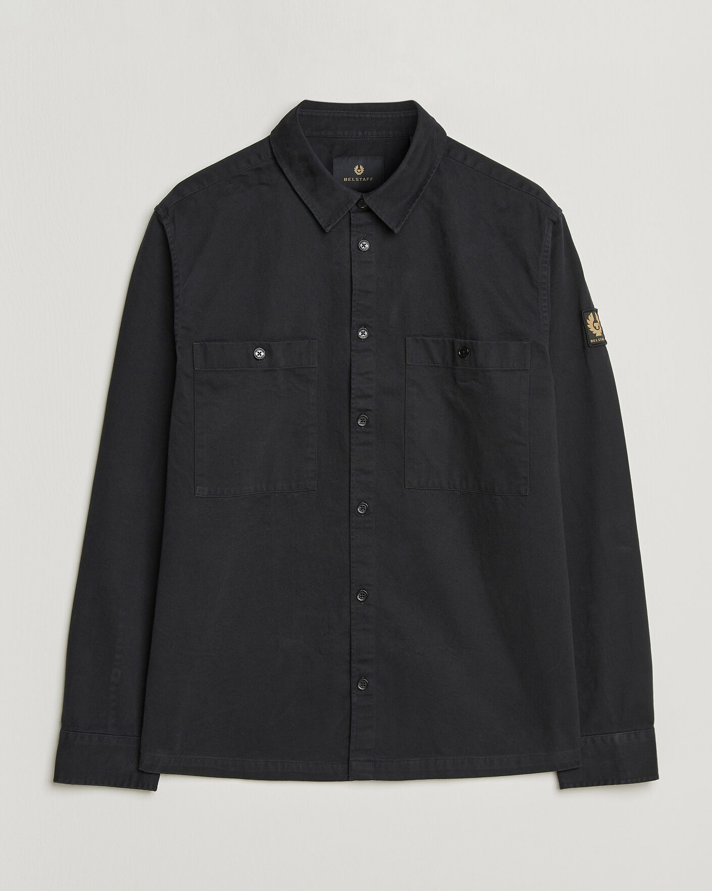 Mies | Kauluspaidat | Belstaff | Outpost Cotton Herringbone Overshirt Black