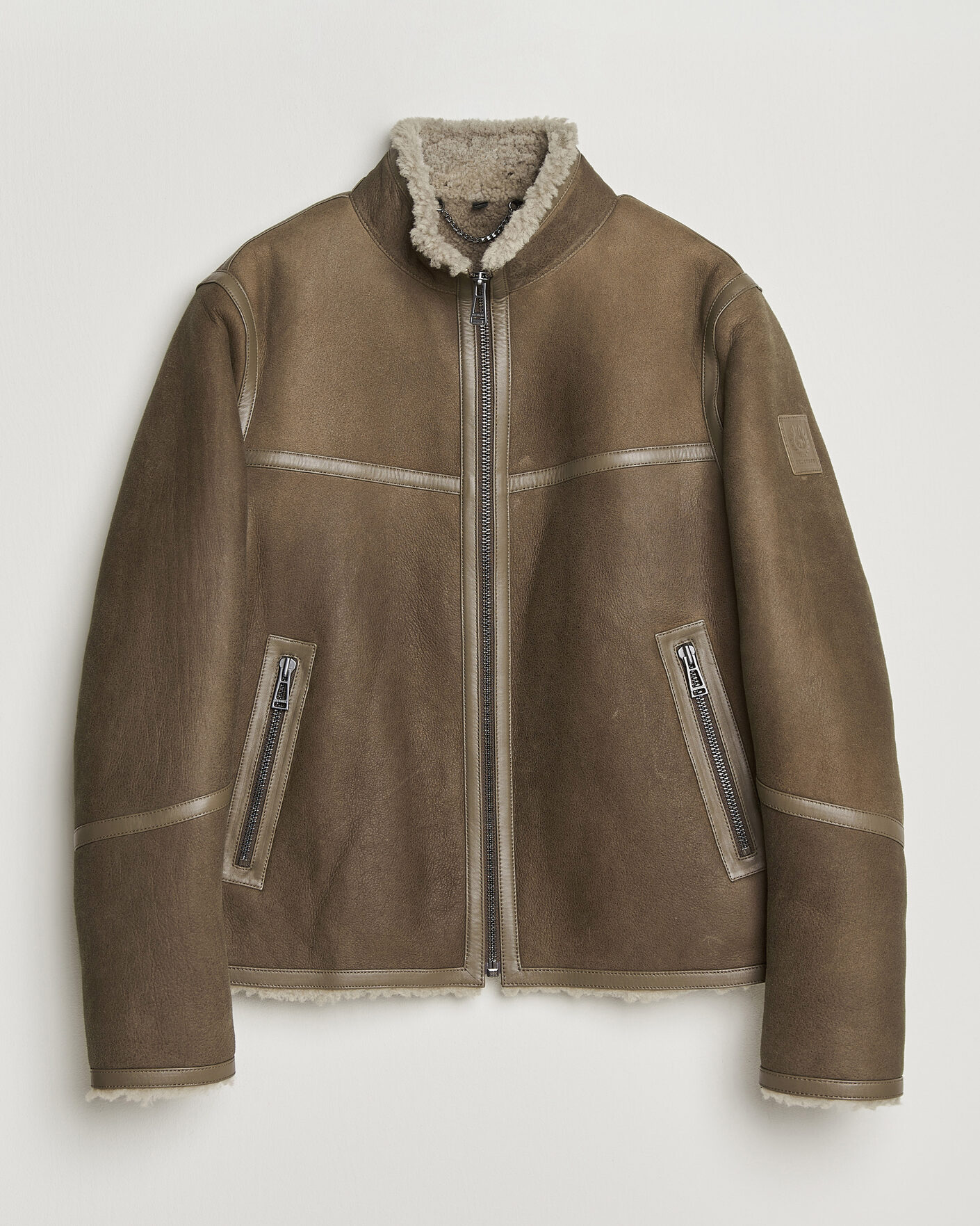 Mies | Takit | Belstaff | Highland Shearling Jacket Dark Dusty Taupe