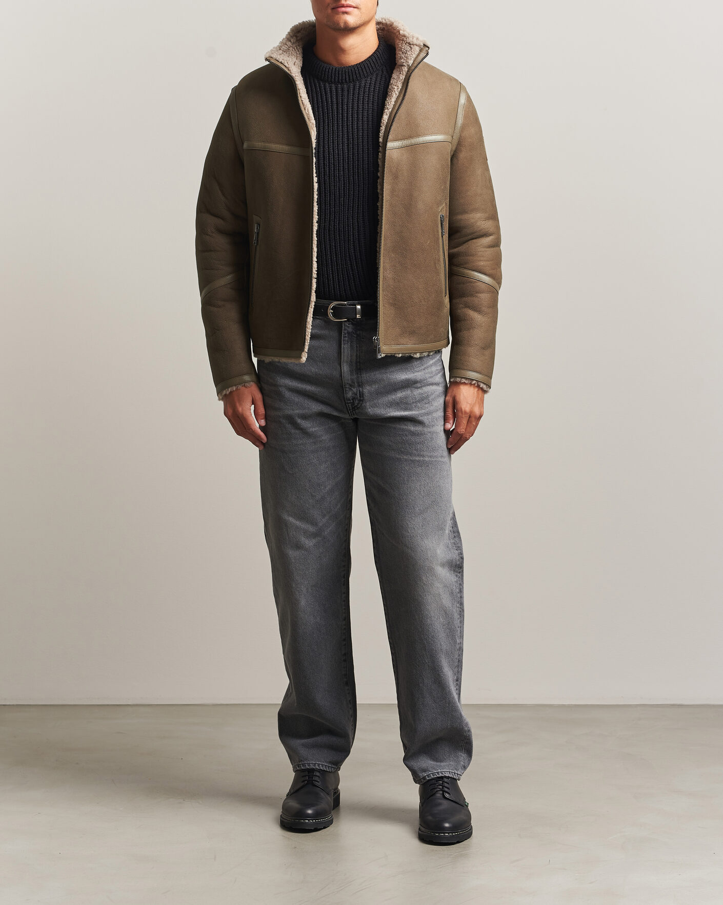 Mies | Takit | Belstaff | Highland Shearling Jacket Dark Dusty Taupe