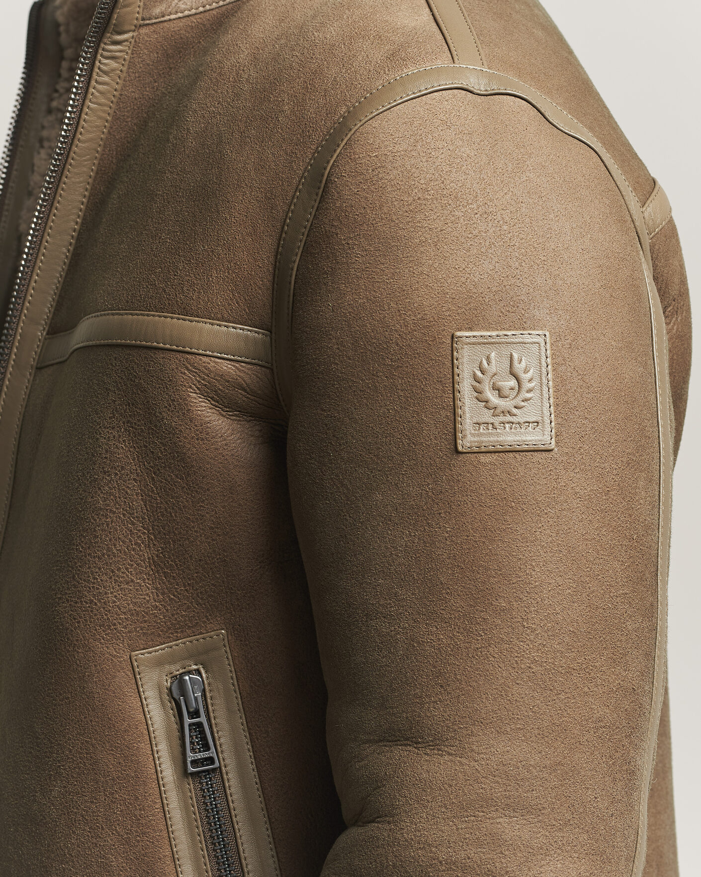 Mies | Takit | Belstaff | Highland Shearling Jacket Dark Dusty Taupe