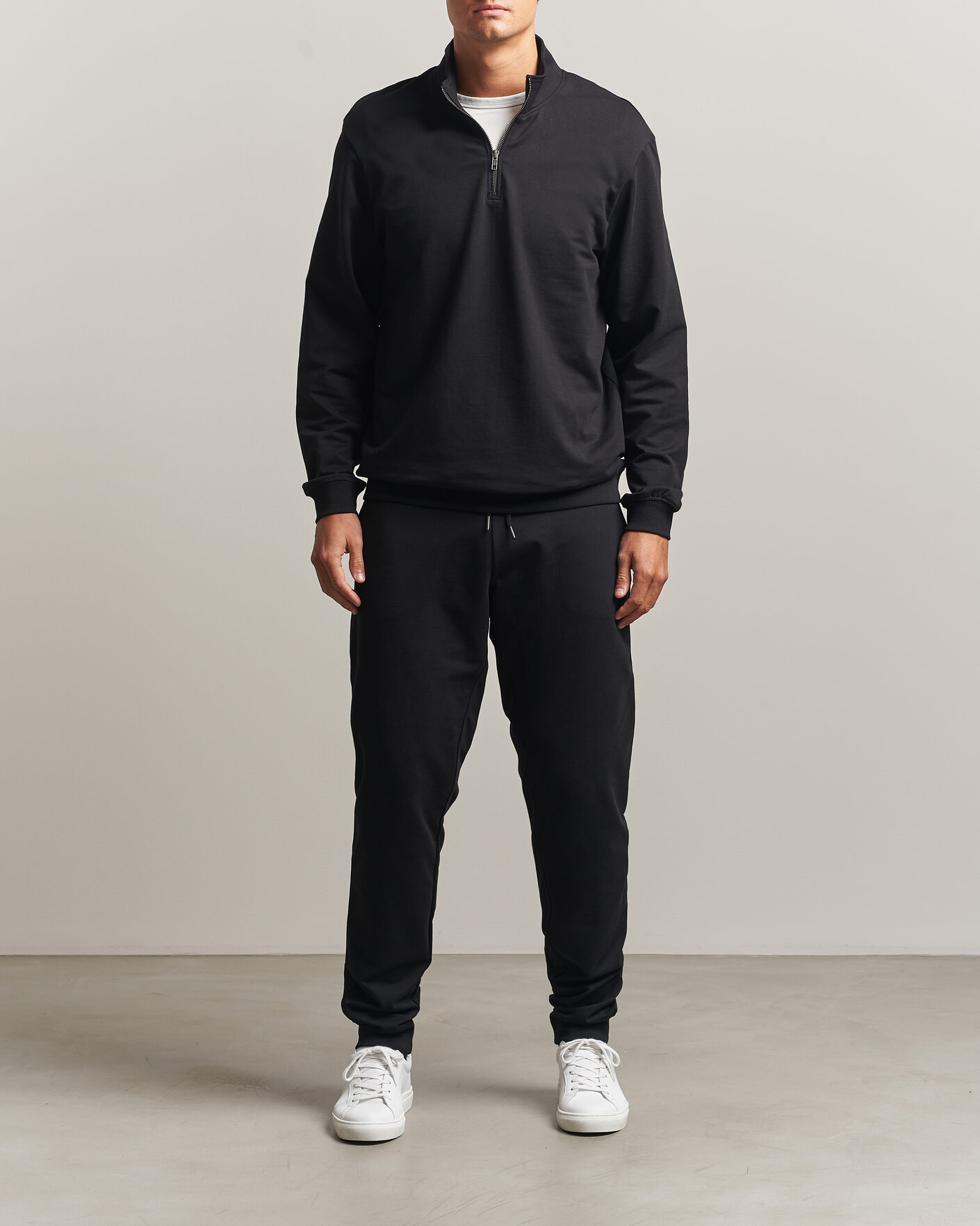 Mies | Puserot | Bread & Boxers | Loungewear Half Zip Black