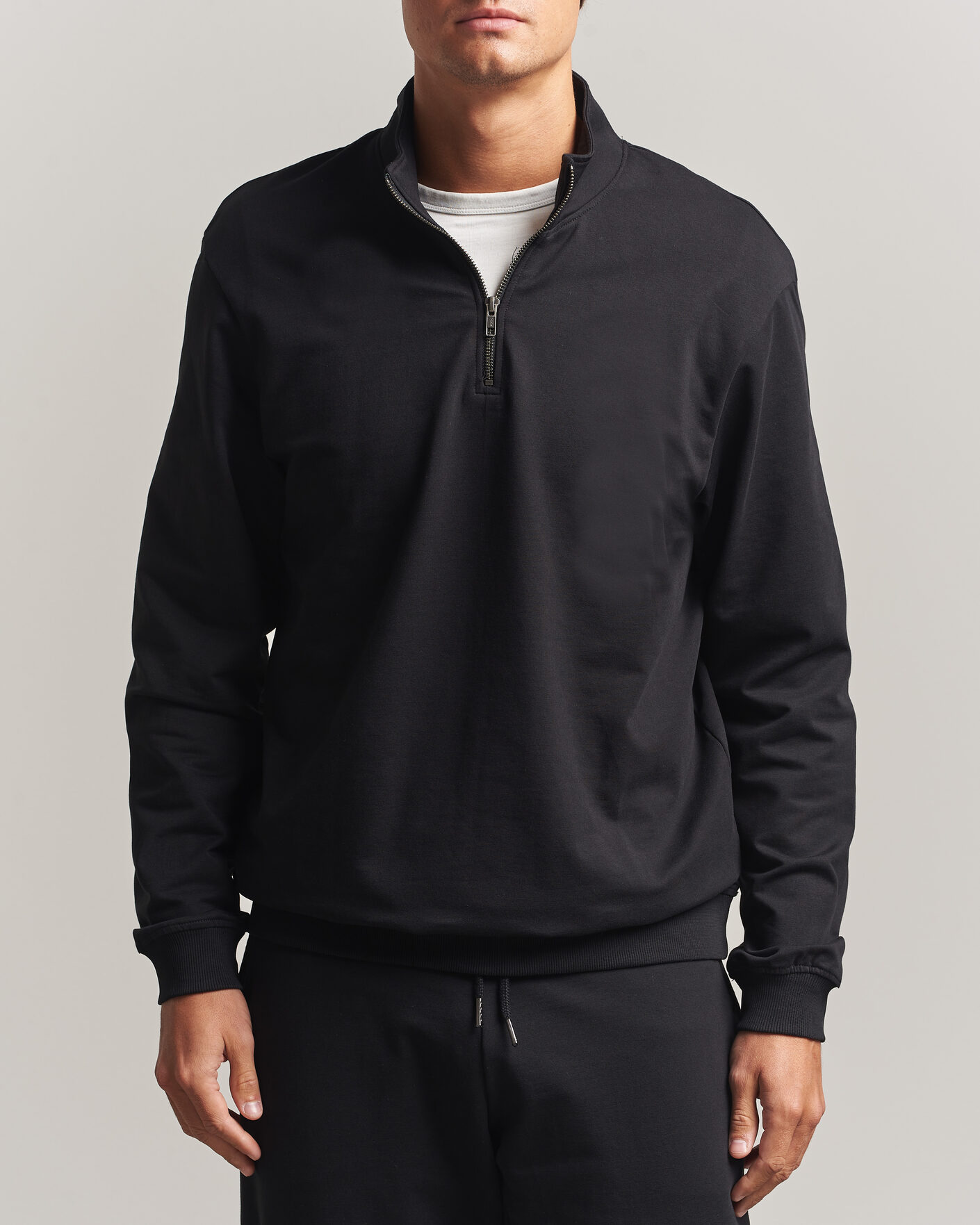Mies | Puserot | Bread & Boxers | Loungewear Half Zip Black
