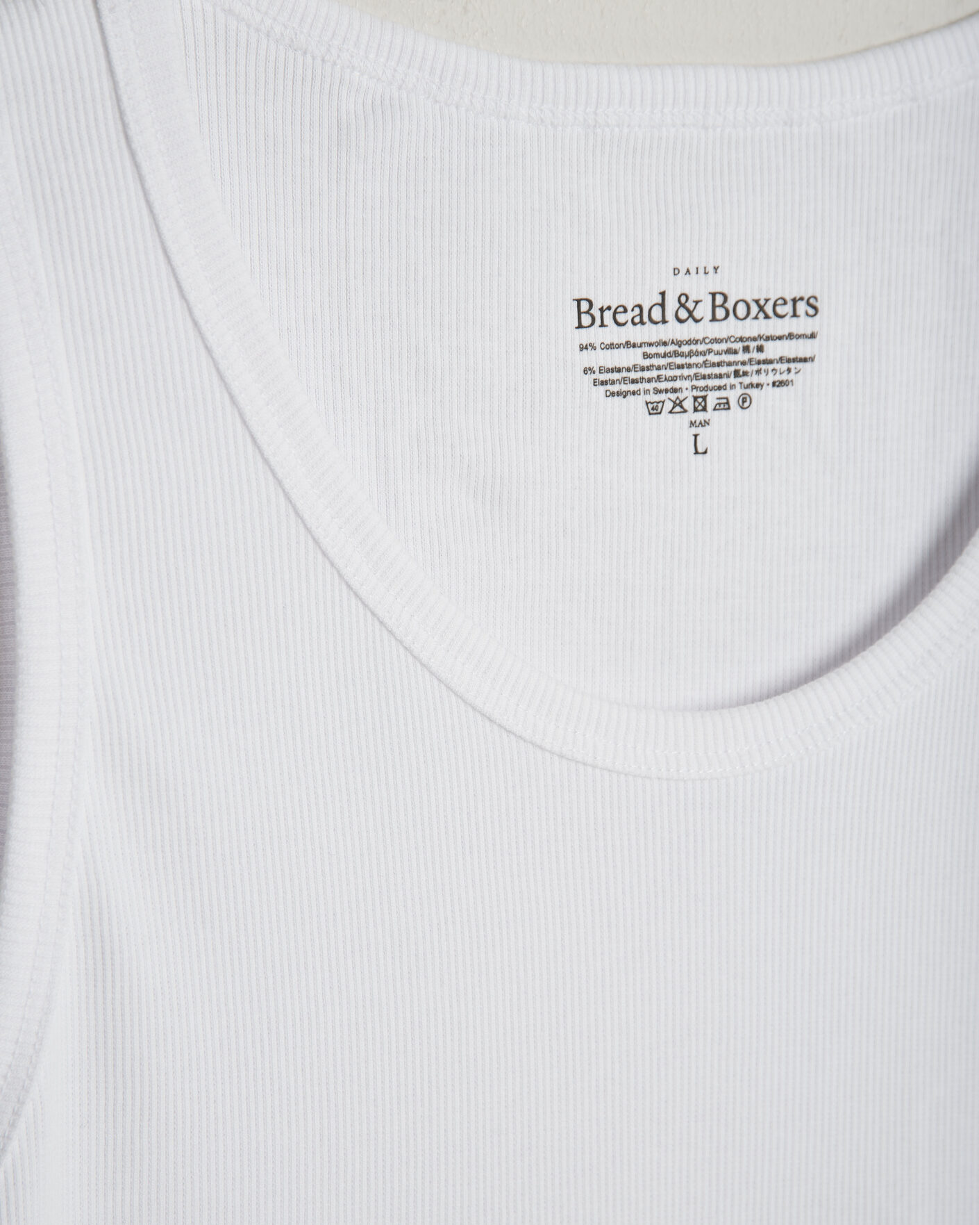 Mies | T-paidat | Bread & Boxers | 2-Pack Ribbed Tank White