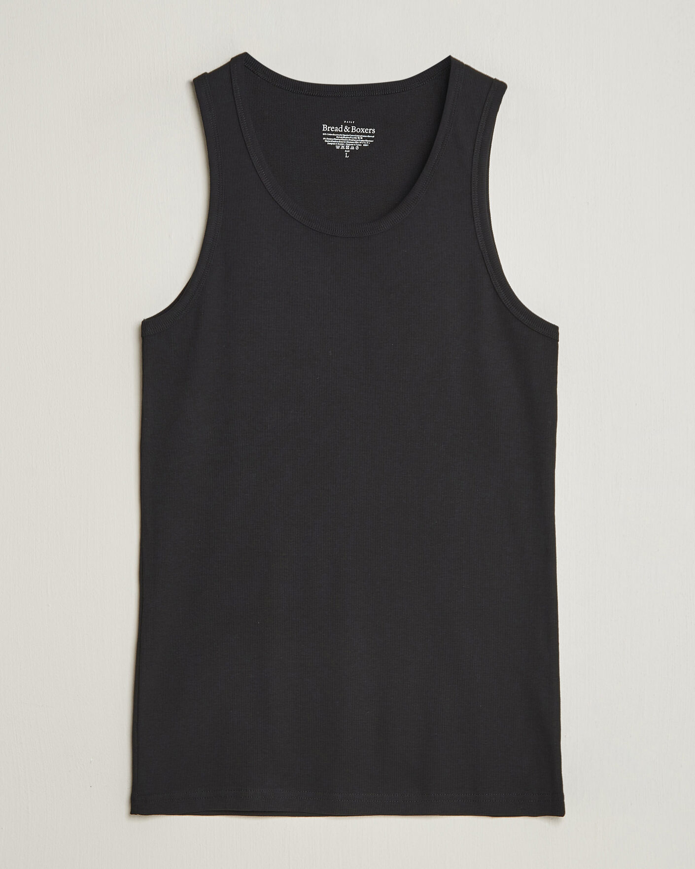 Mies | T-paidat | Bread & Boxers | 2-Pack Ribbed Tank Black