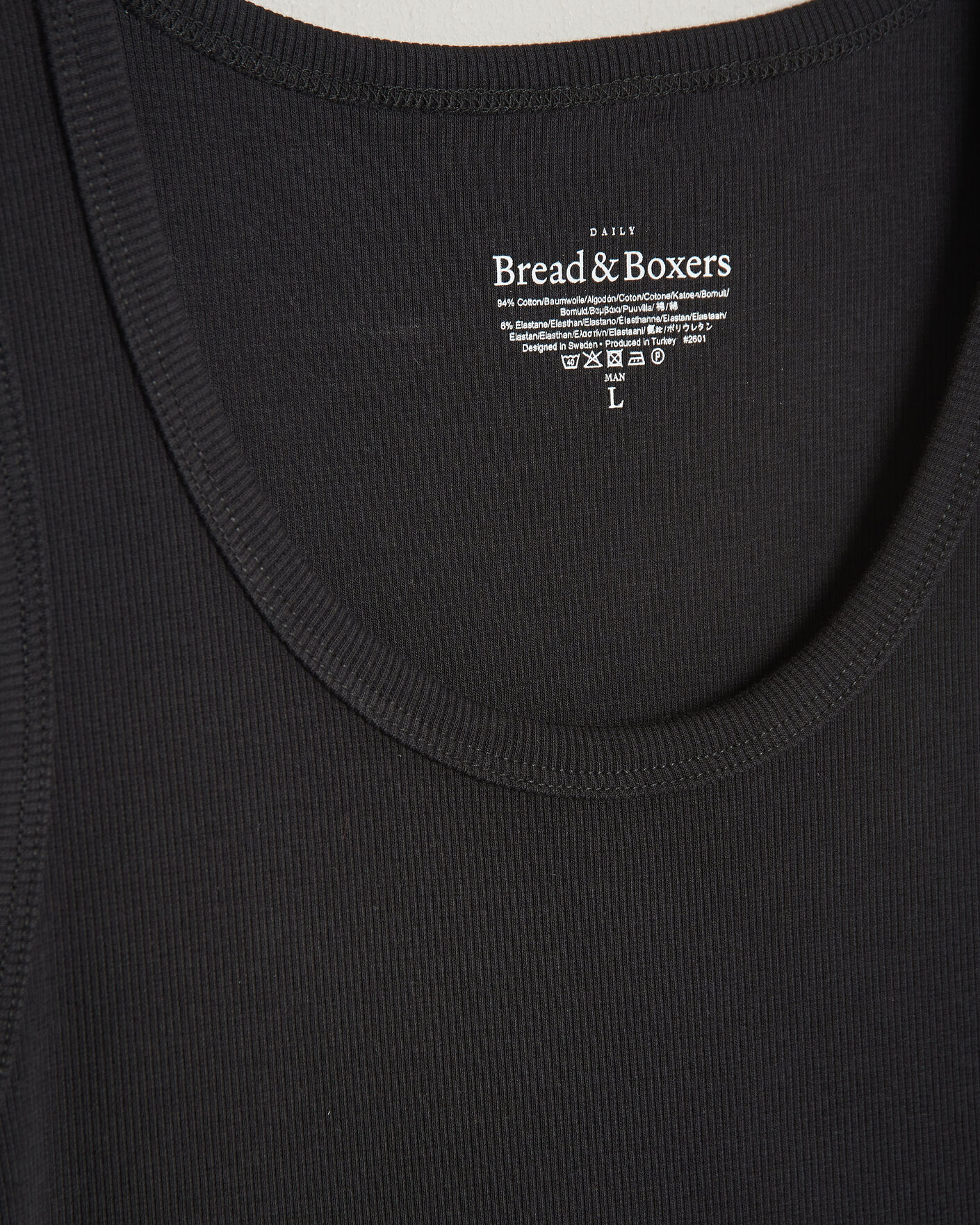 Mies | T-paidat | Bread & Boxers | 2-Pack Ribbed Tank Black