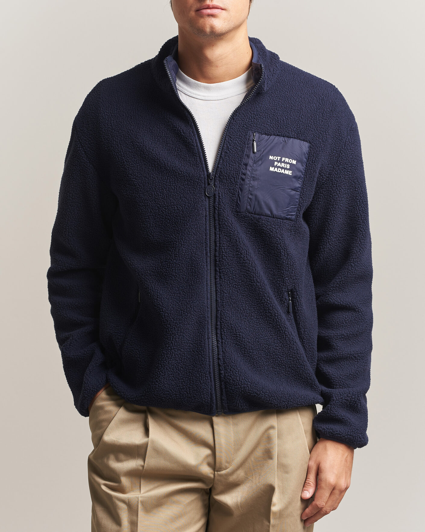 Mies | Puserot | Drôle de Monsieur | Slogan Sherpa Jacket Navy