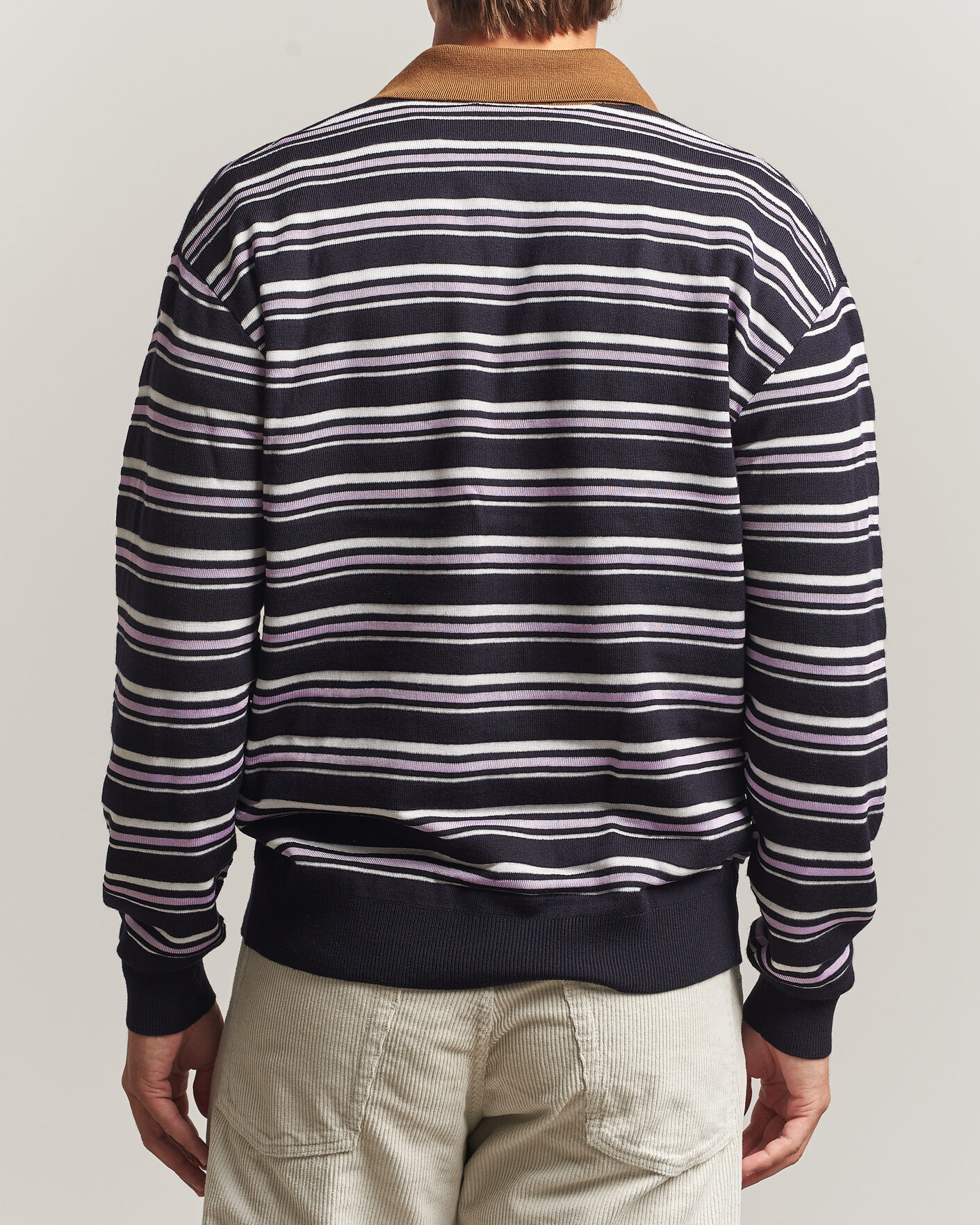Mies | Puserot | Drôle de Monsieur | Striped Knitted Rugger Navy Multi
