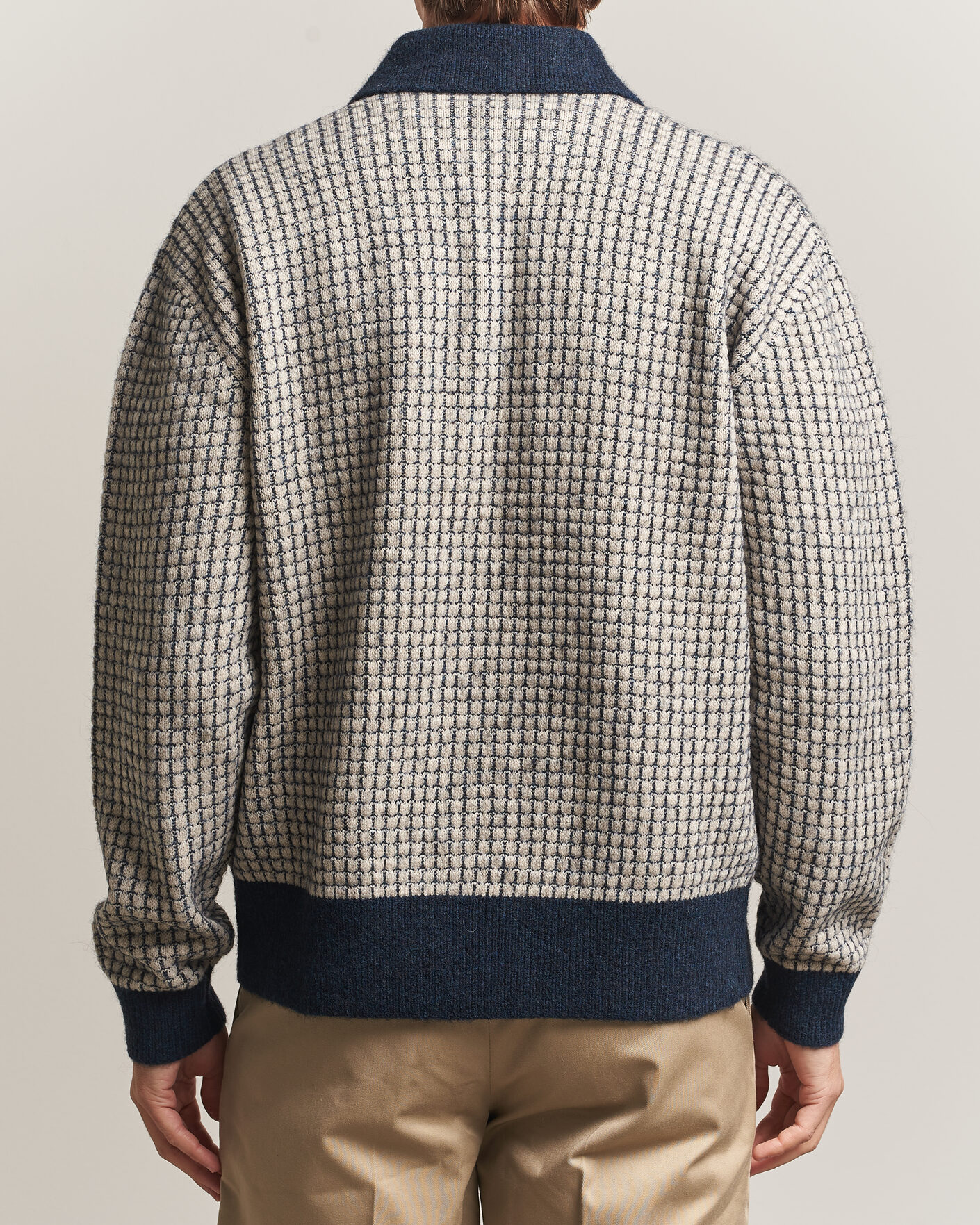 Mies | Puserot | Drôle de Monsieur | Waffle Knitted Cardigan Navy