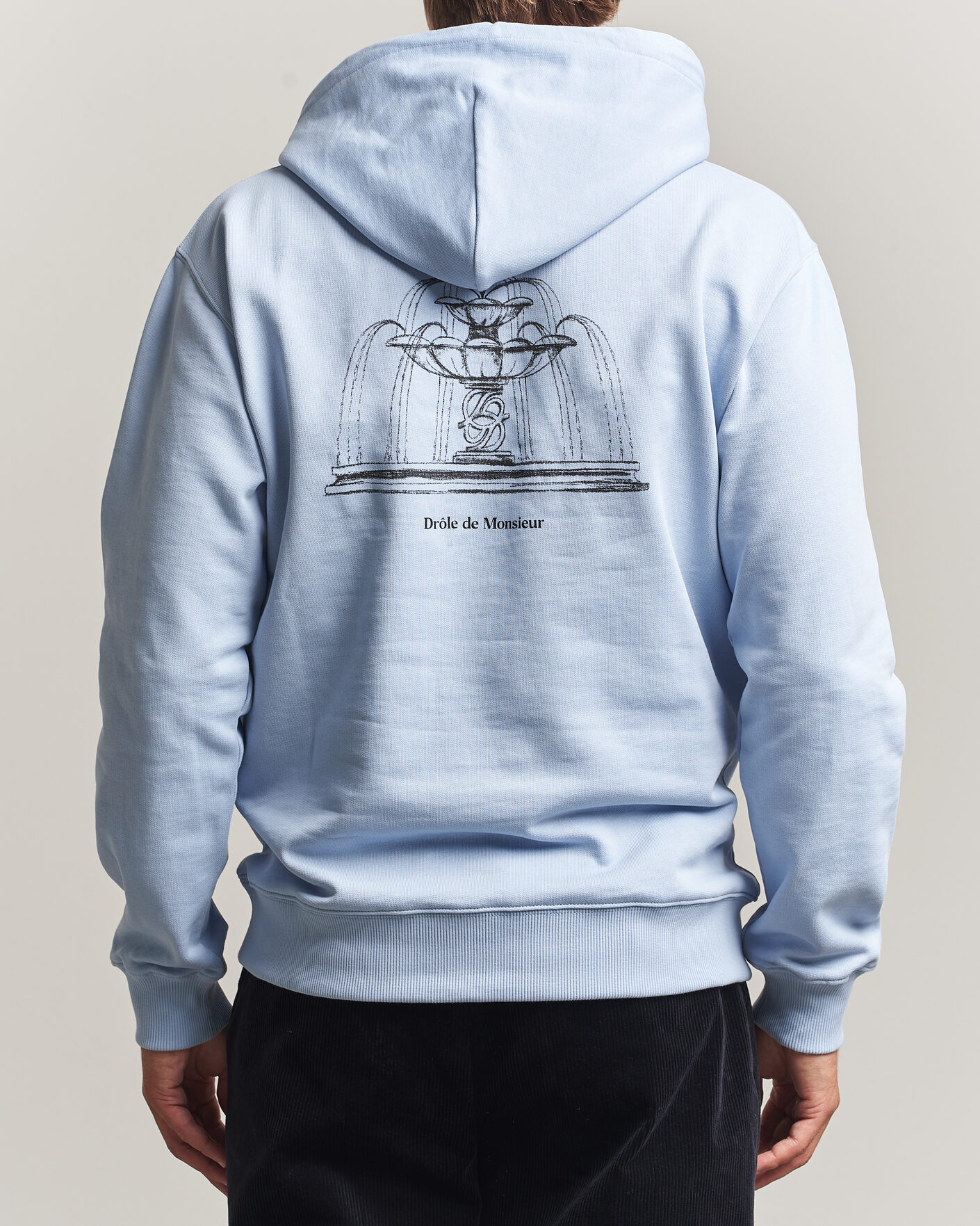 Mies | Puserot | Drôle de Monsieur | Fountain Printed Hoodie Light Blue