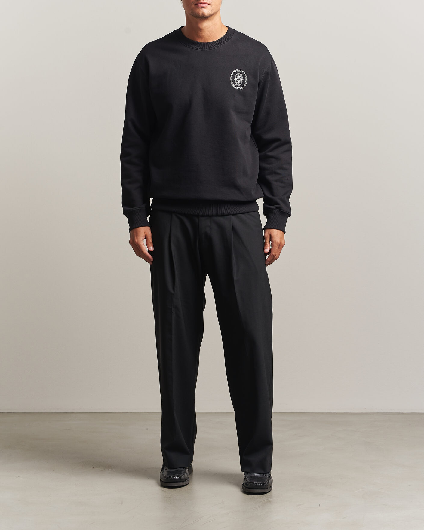 Mies | Puserot | Drôle de Monsieur | Mirror D Embroidered Sweatshirt Black