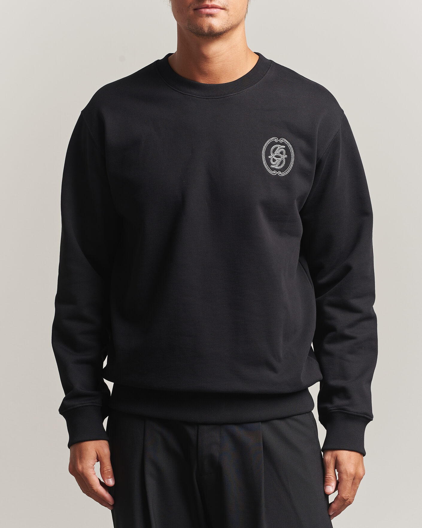 Mies | Puserot | Drôle de Monsieur | Mirror D Embroidered Sweatshirt Black