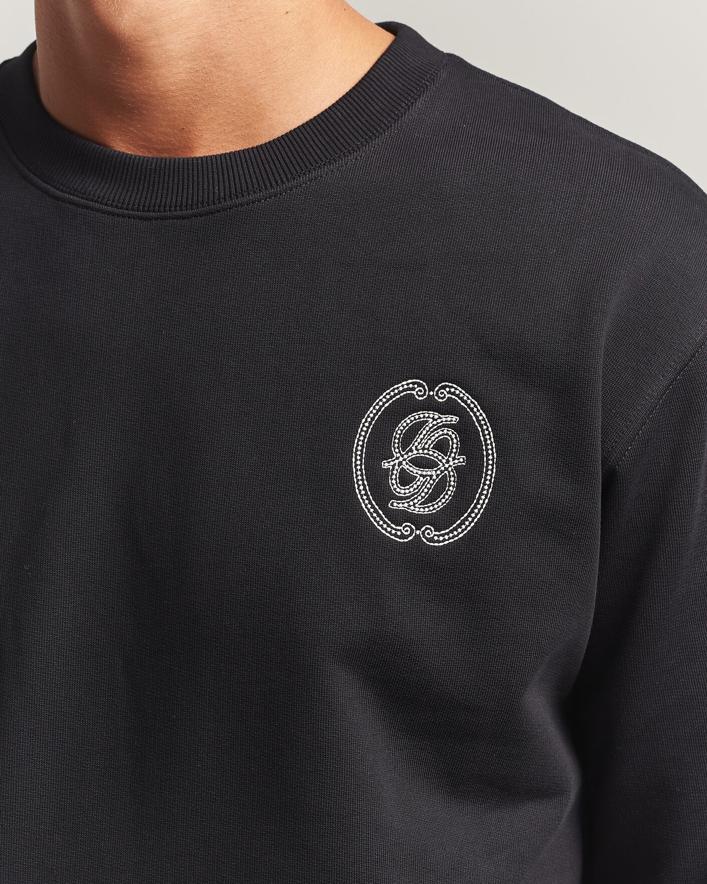 Mies | Puserot | Drôle de Monsieur | Mirror D Embroidered Sweatshirt Black