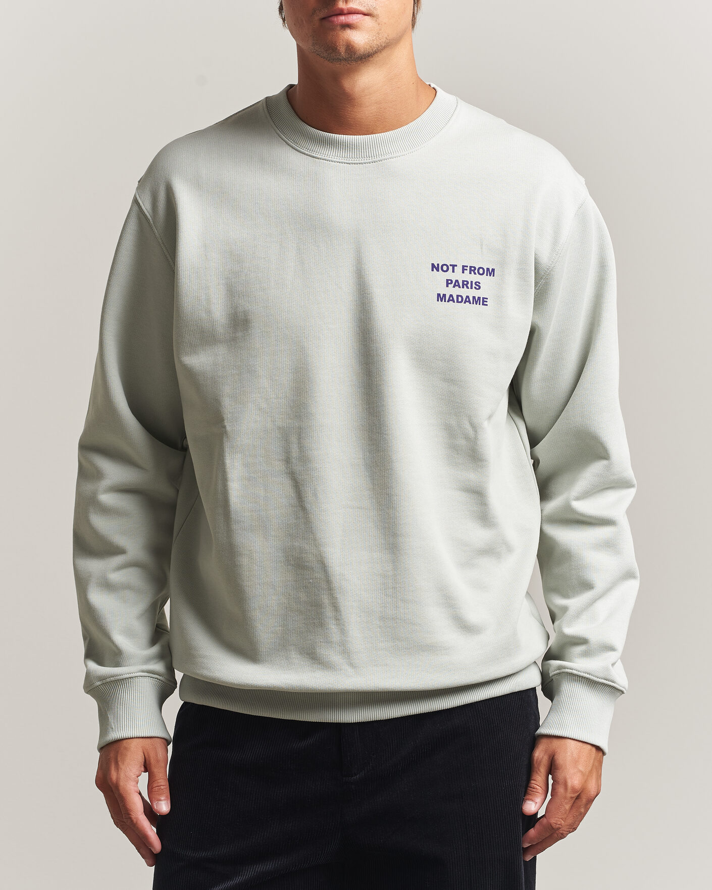 Mies | Puserot | Drôle de Monsieur | Bold Slogan Sweatshirt Grey