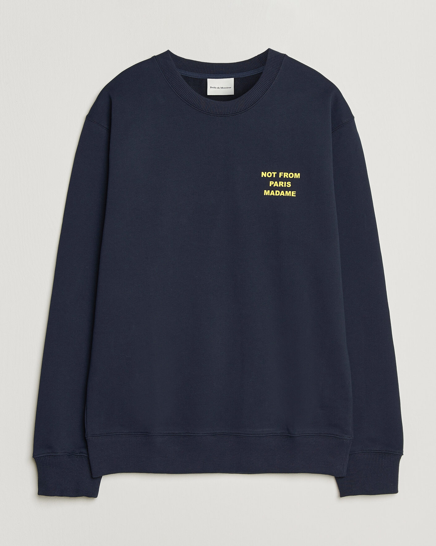 Mies | Puserot | Drôle de Monsieur | Bold Slogan Sweatshirt Navy
