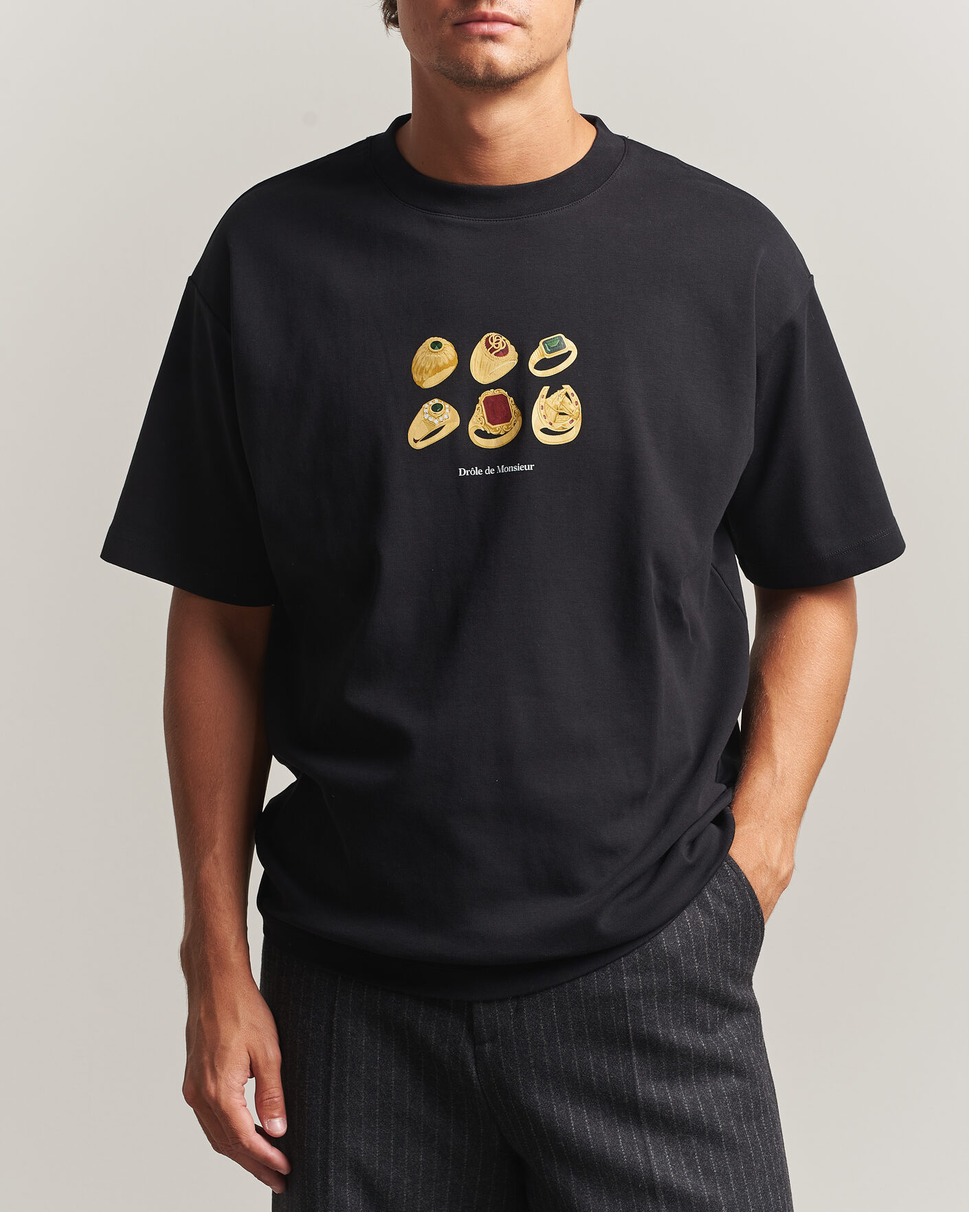 Mies | T-paidat | Drôle de Monsieur | Rings T-Shirt Black