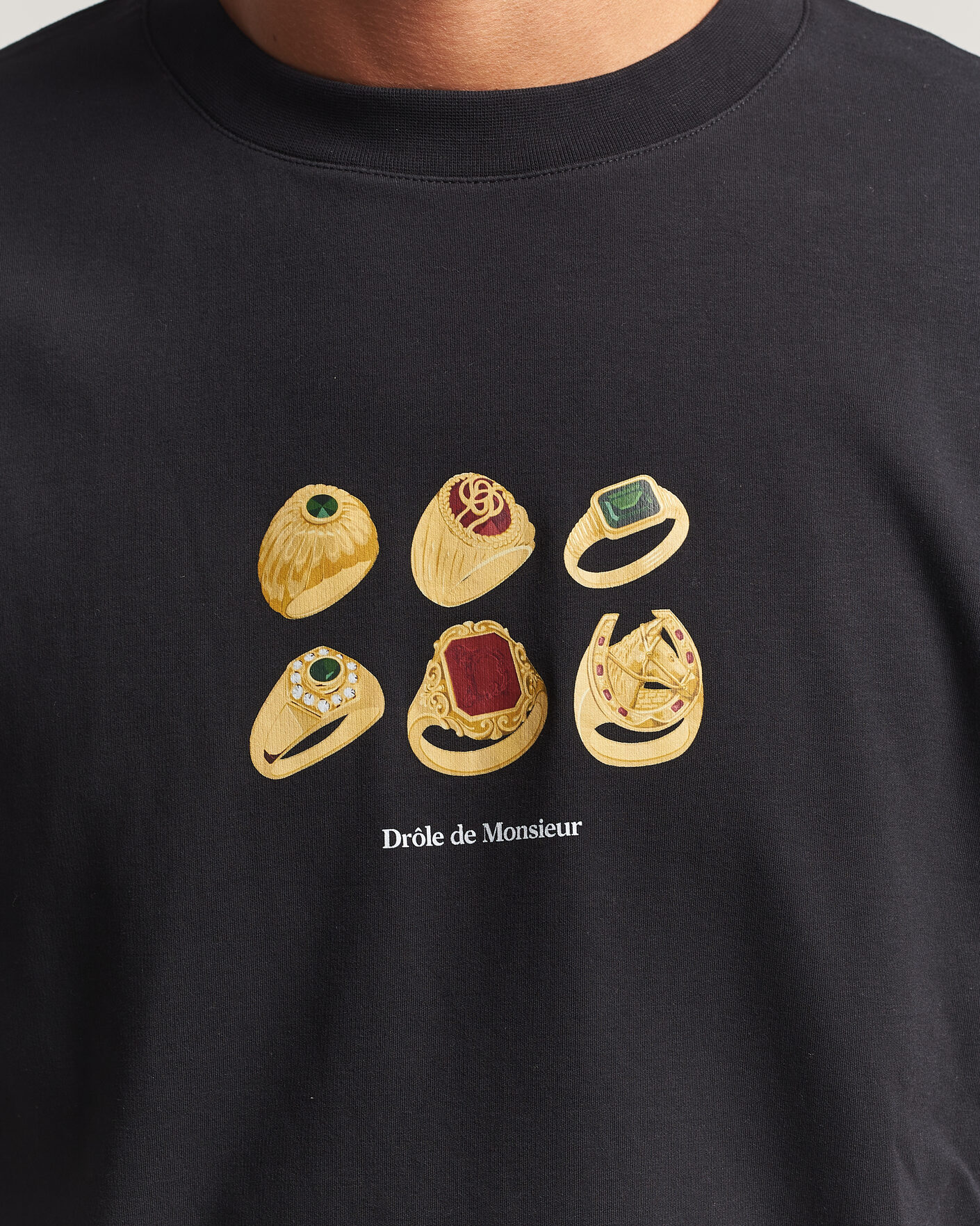 Mies | T-paidat | Drôle de Monsieur | Rings T-Shirt Black