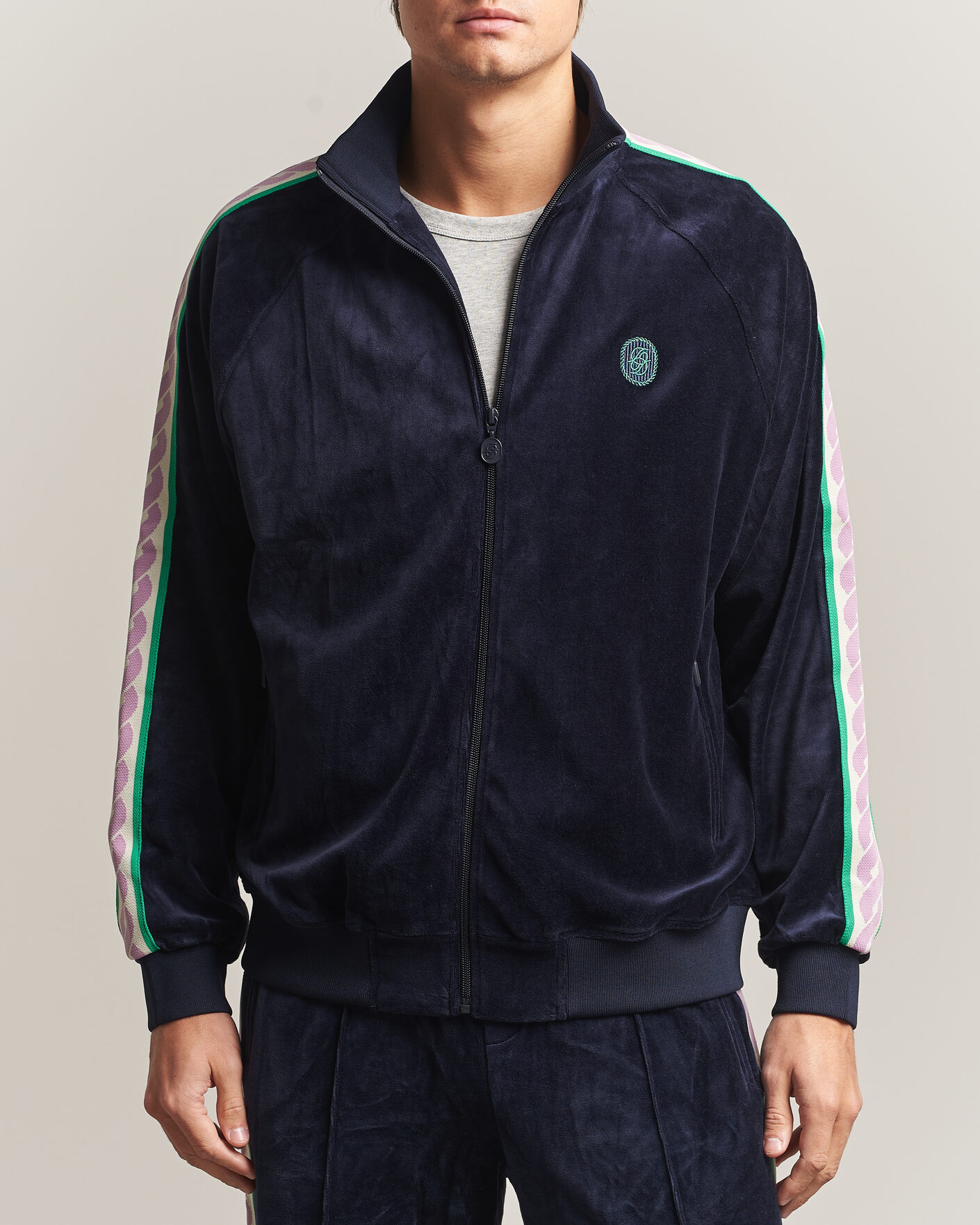 Mies | Puserot | Drôle de Monsieur | Survêtement Velours Track Jacket Navy