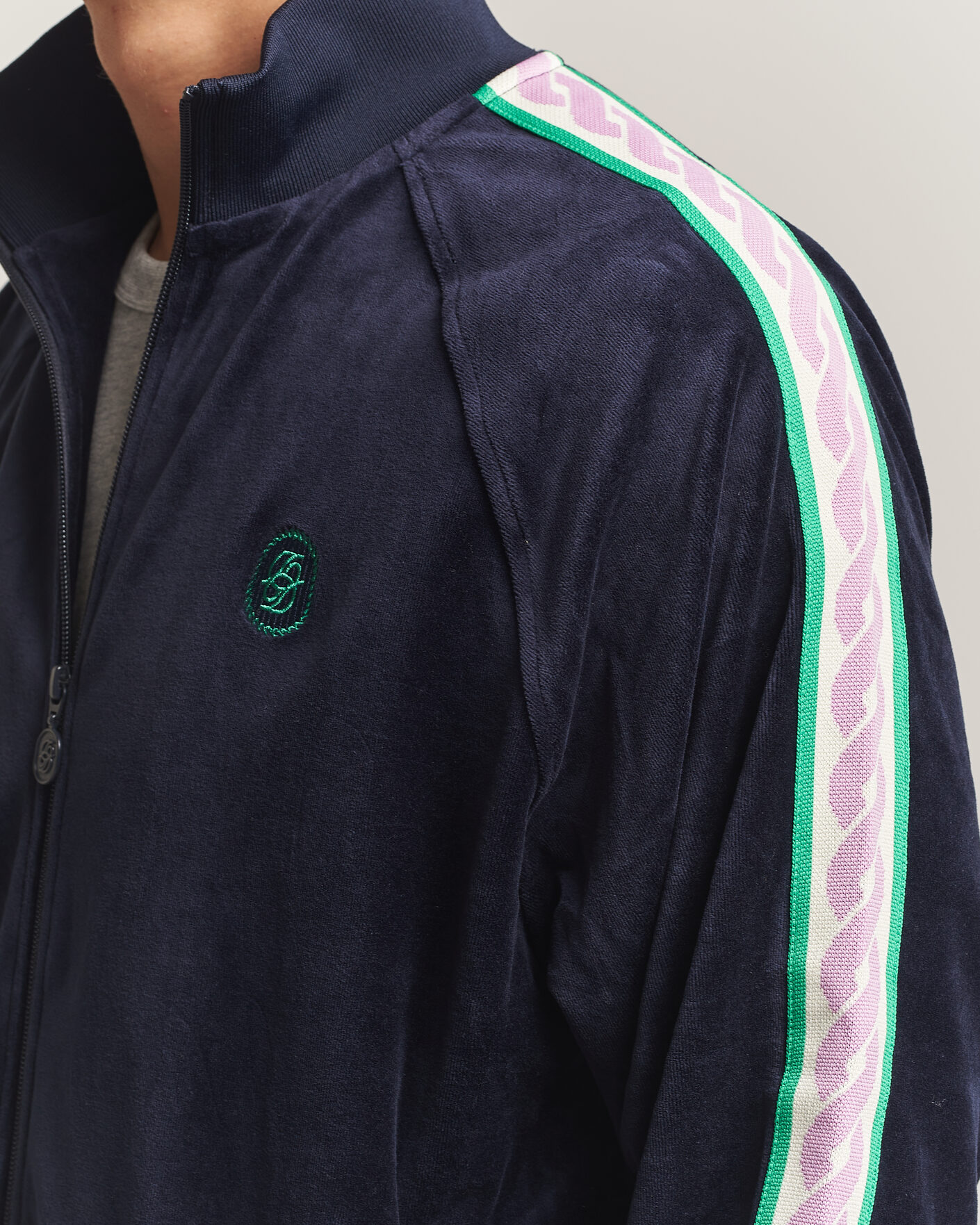 Mies | Puserot | Drôle de Monsieur | Survêtement Velours Track Jacket Navy