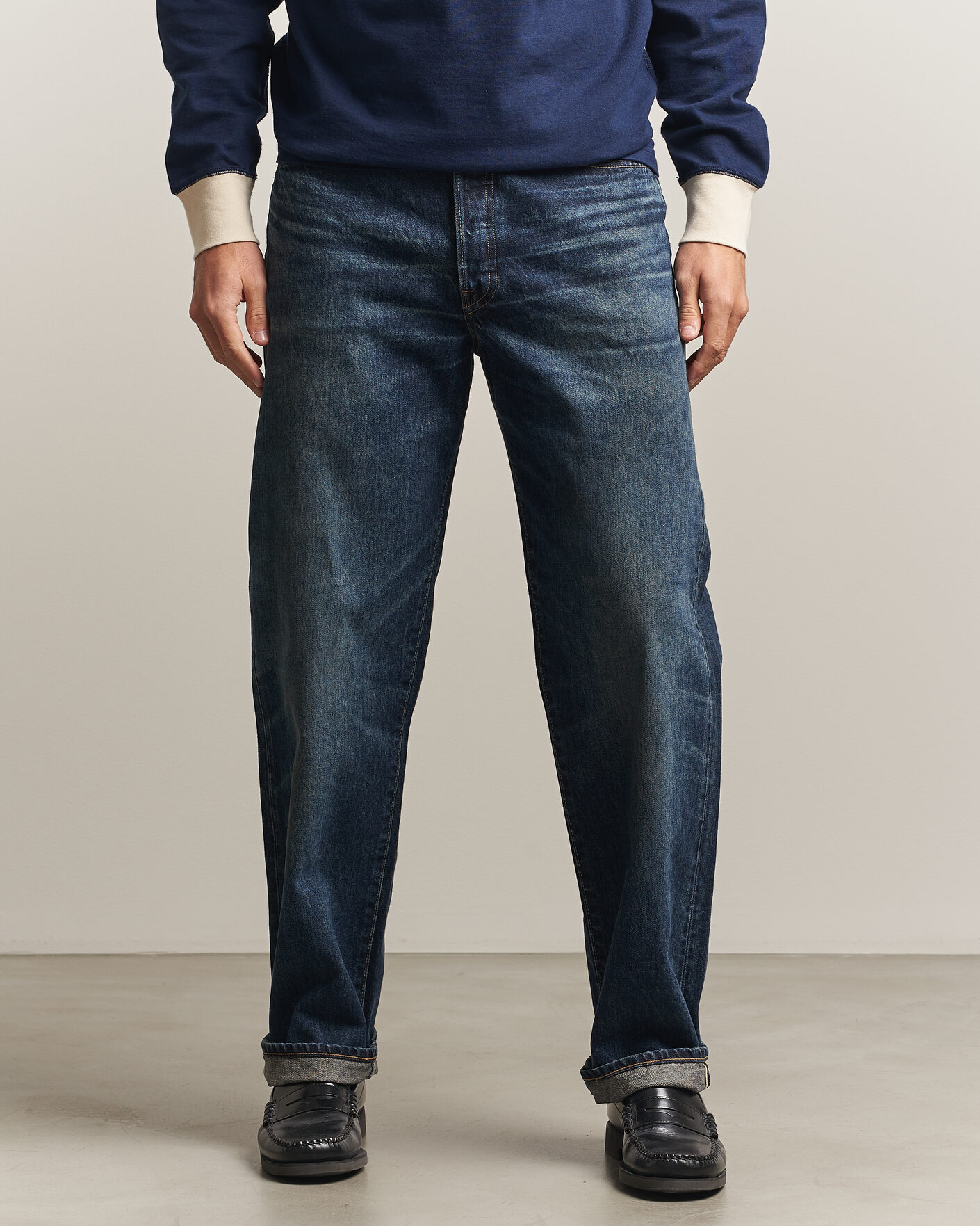 Mies | Housut | EDWIN | Loose Straight Rainbow Selvage Jeans Dark Used