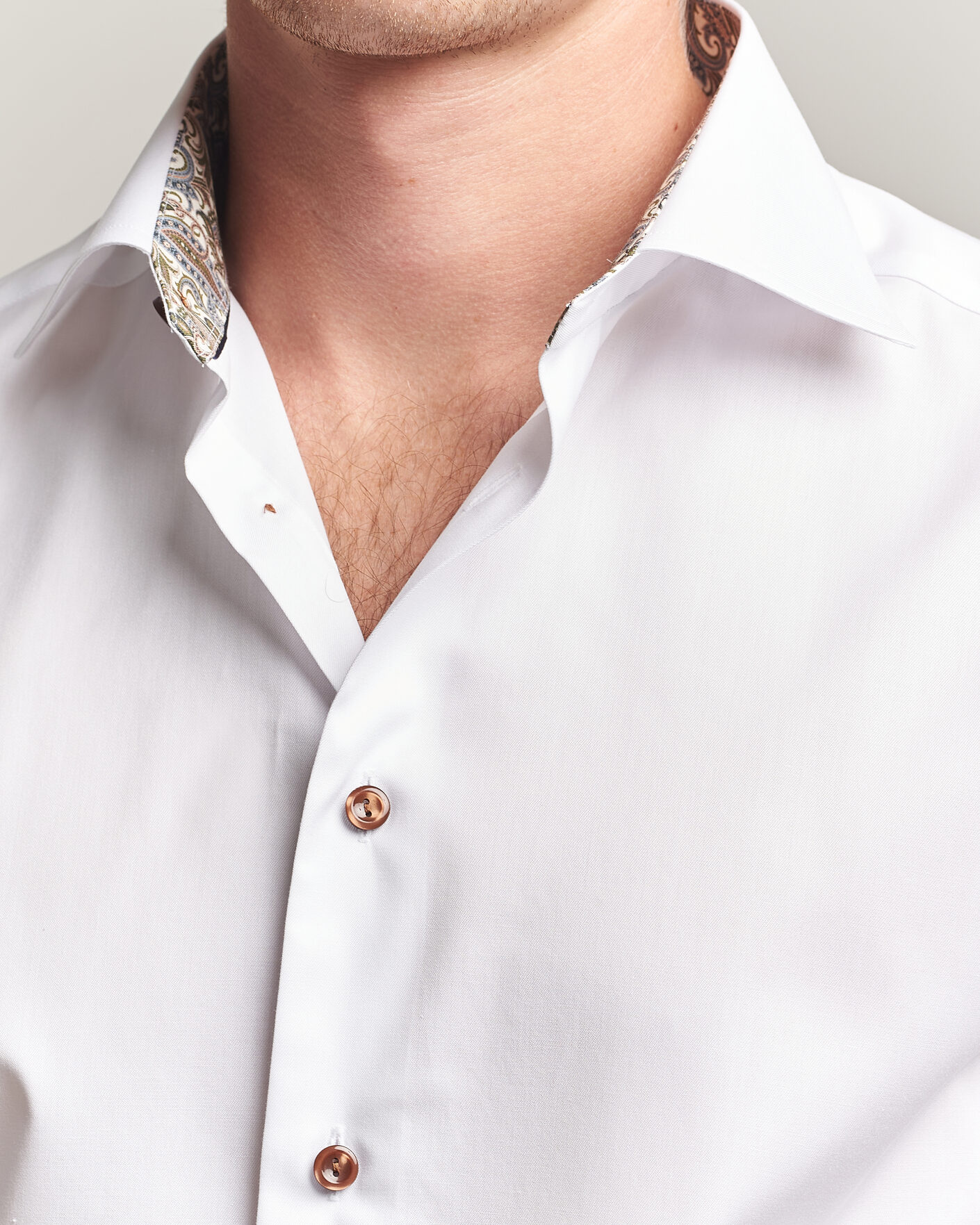 Mies | Kauluspaidat | Eton | Slim Fit Signature Twill Contrast Shirt White