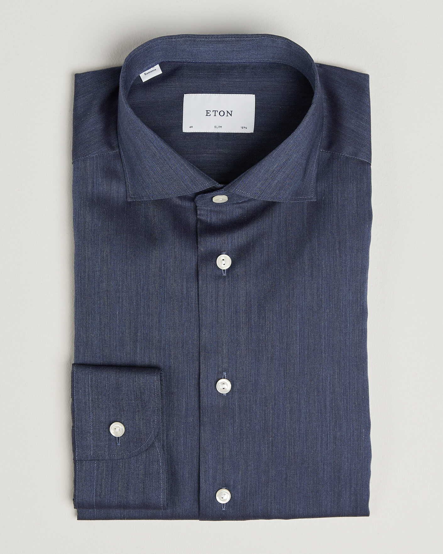 Mies | Kauluspaidat | Eton | Slim Fit Signature Flannel Shirt Dark Blue