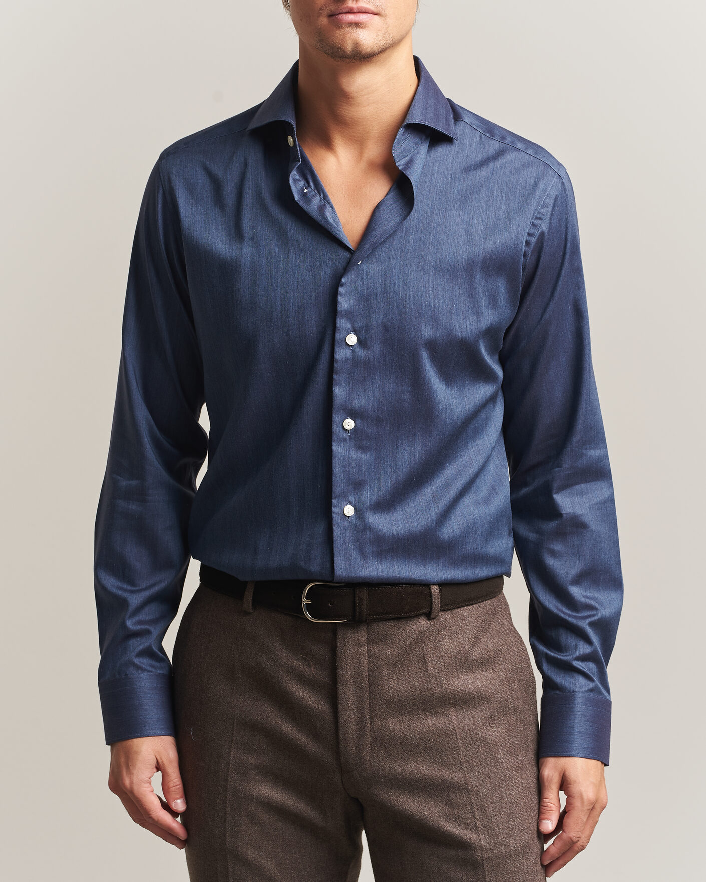 Mies | Kauluspaidat | Eton | Slim Fit Signature Flannel Shirt Dark Blue