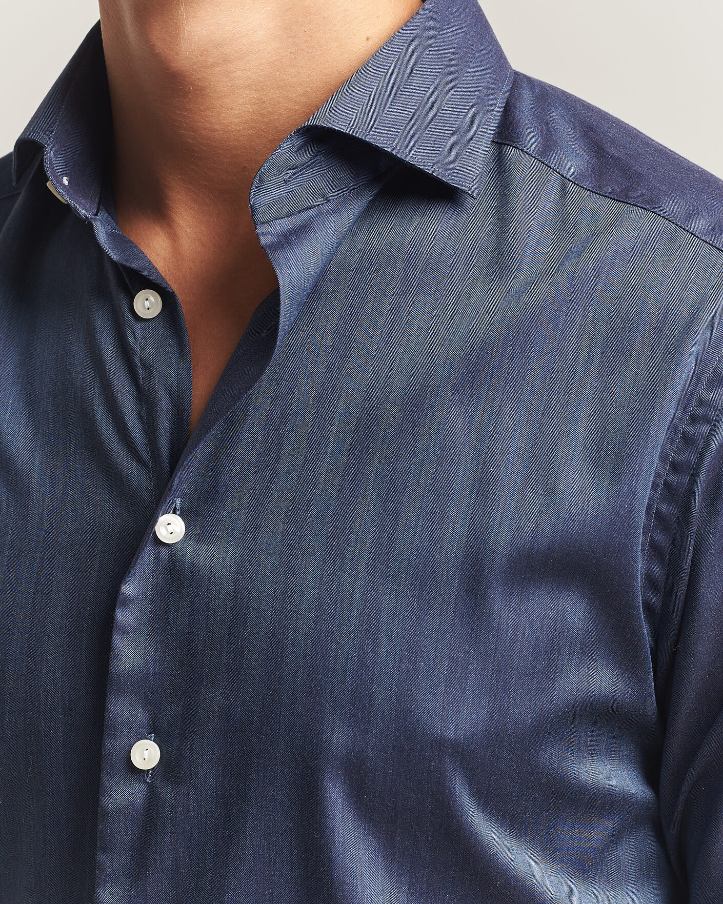 Mies | Kauluspaidat | Eton | Slim Fit Signature Flannel Shirt Dark Blue