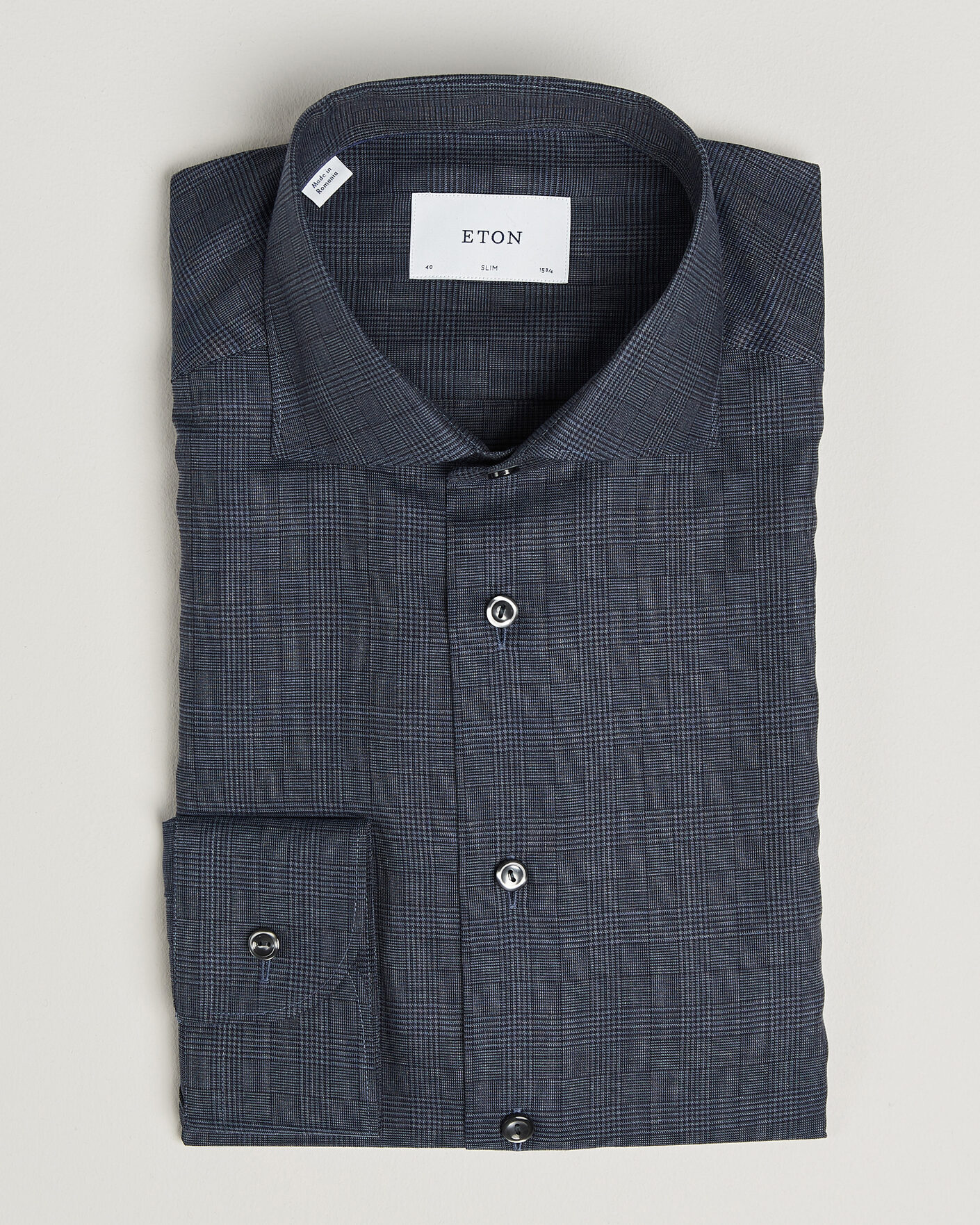 Mies | Kauluspaidat | Eton | Slim Fit Signature Flannel Checked Shirt Dark Blue