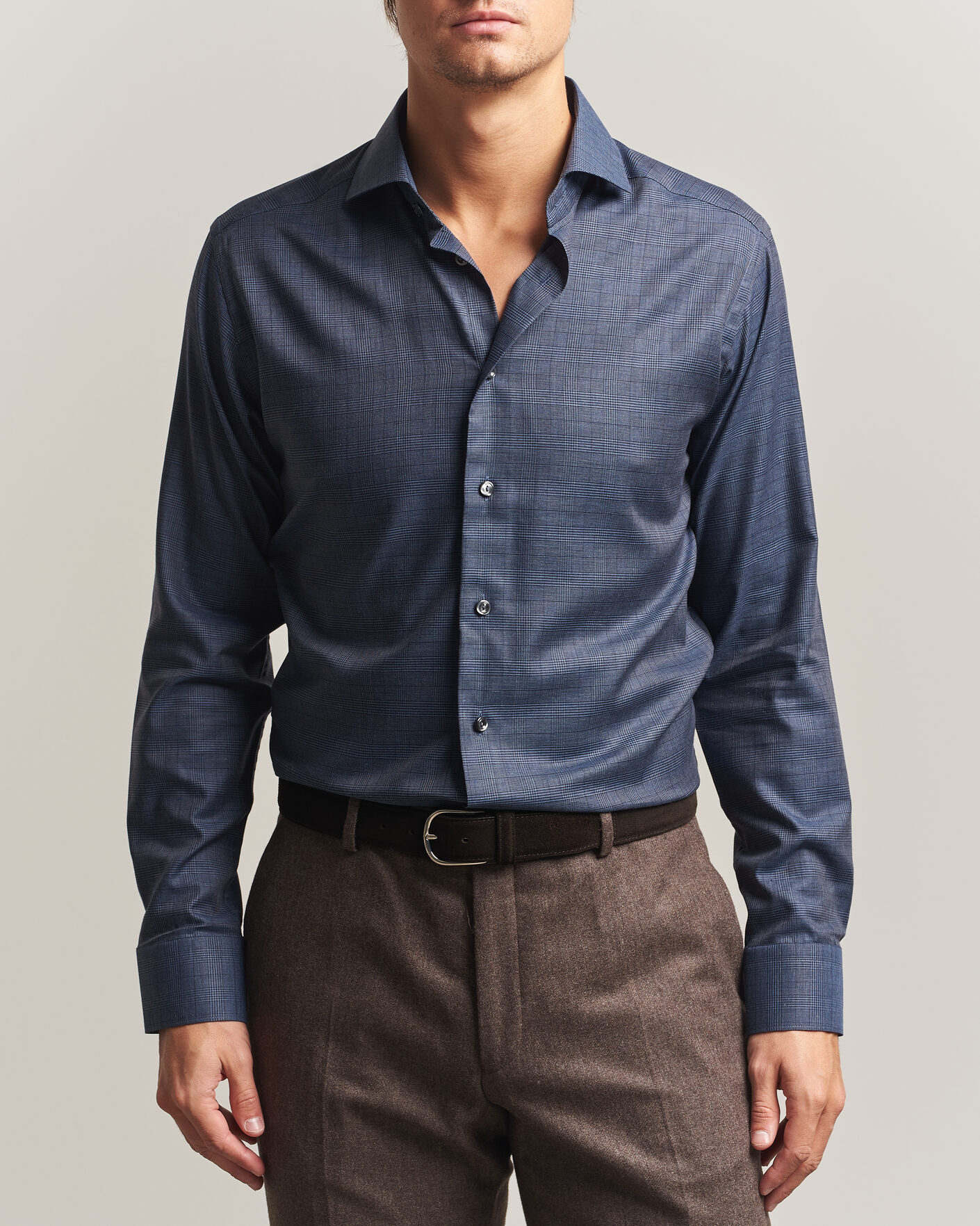 Mies | Kauluspaidat | Eton | Slim Fit Signature Flannel Checked Shirt Dark Blue
