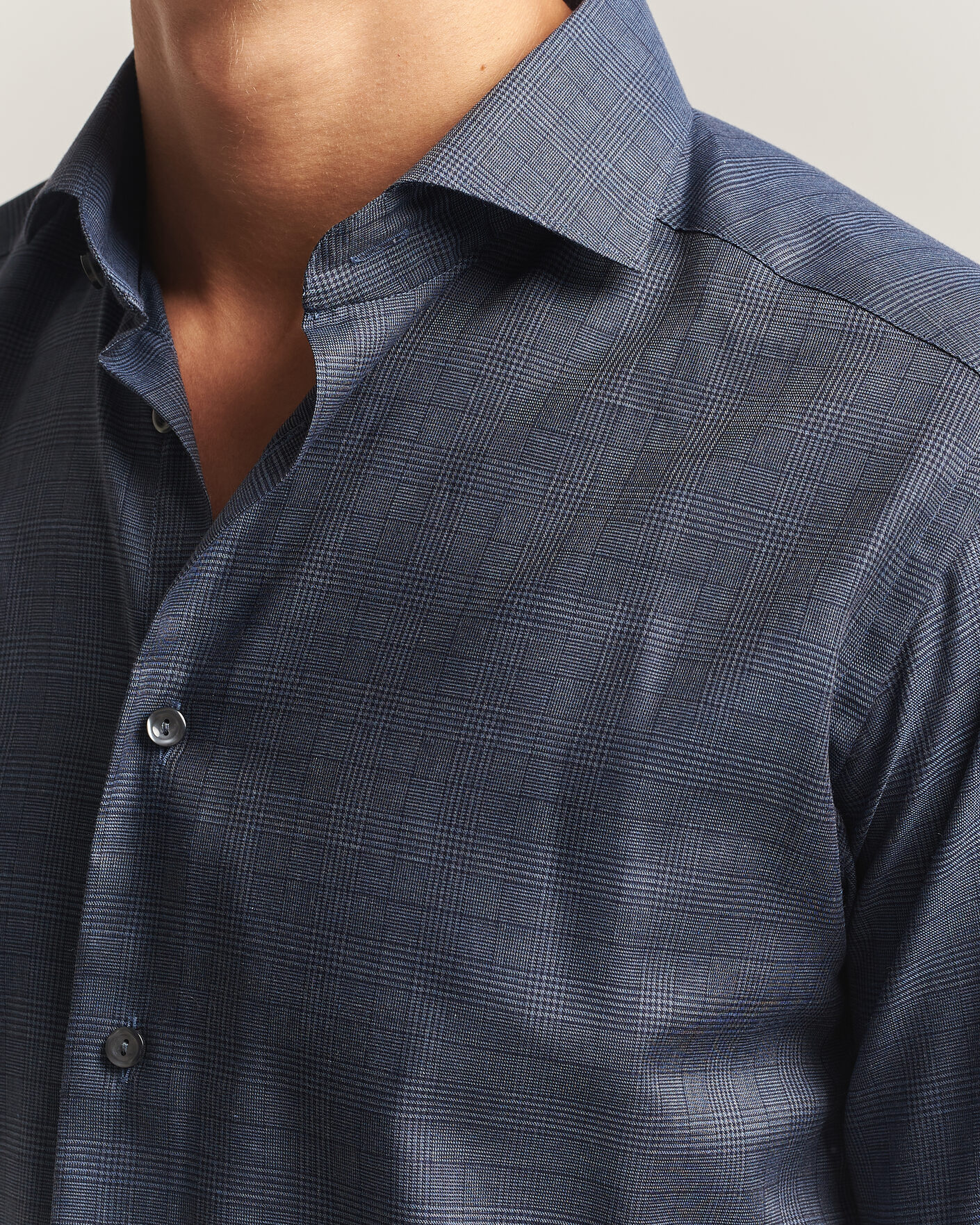 Mies | Kauluspaidat | Eton | Slim Fit Signature Flannel Checked Shirt Dark Blue