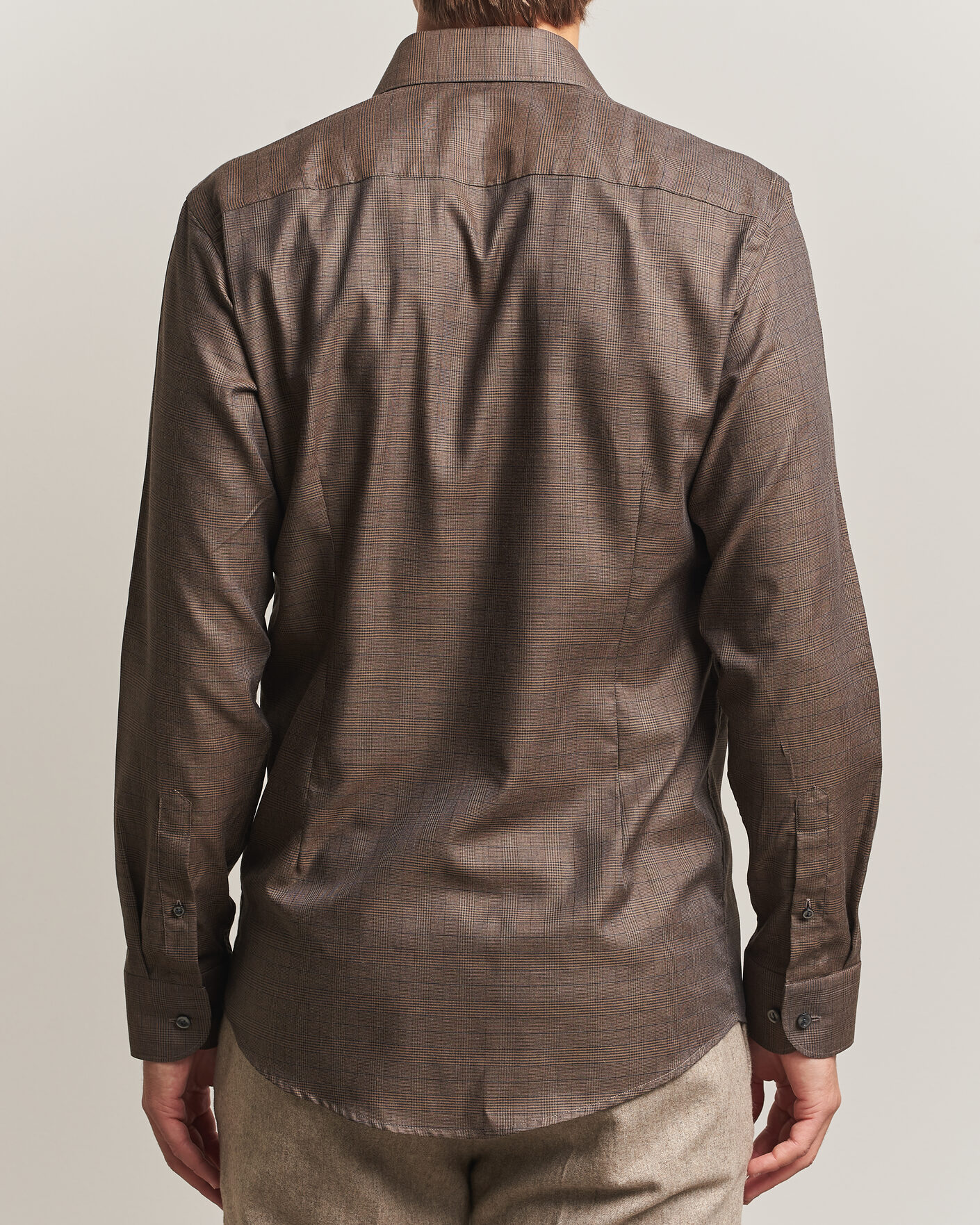 Mies | Kauluspaidat | Eton | Slim Fit Signature Flannel Checked Shirt Dark Brown