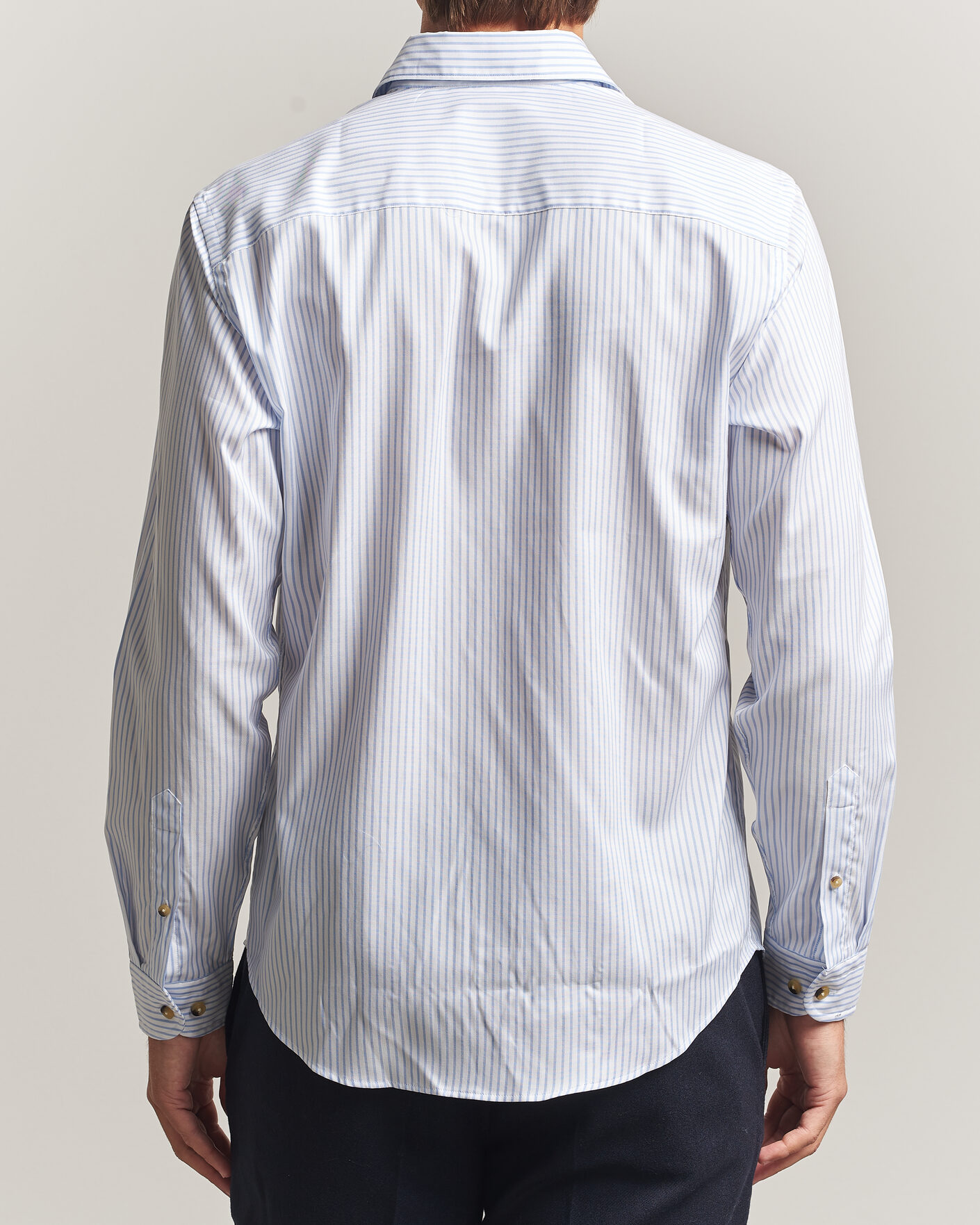 Mies | Kauluspaidat | Eton | Casual Fit Signature Oxford Striped Shirt Light Blue