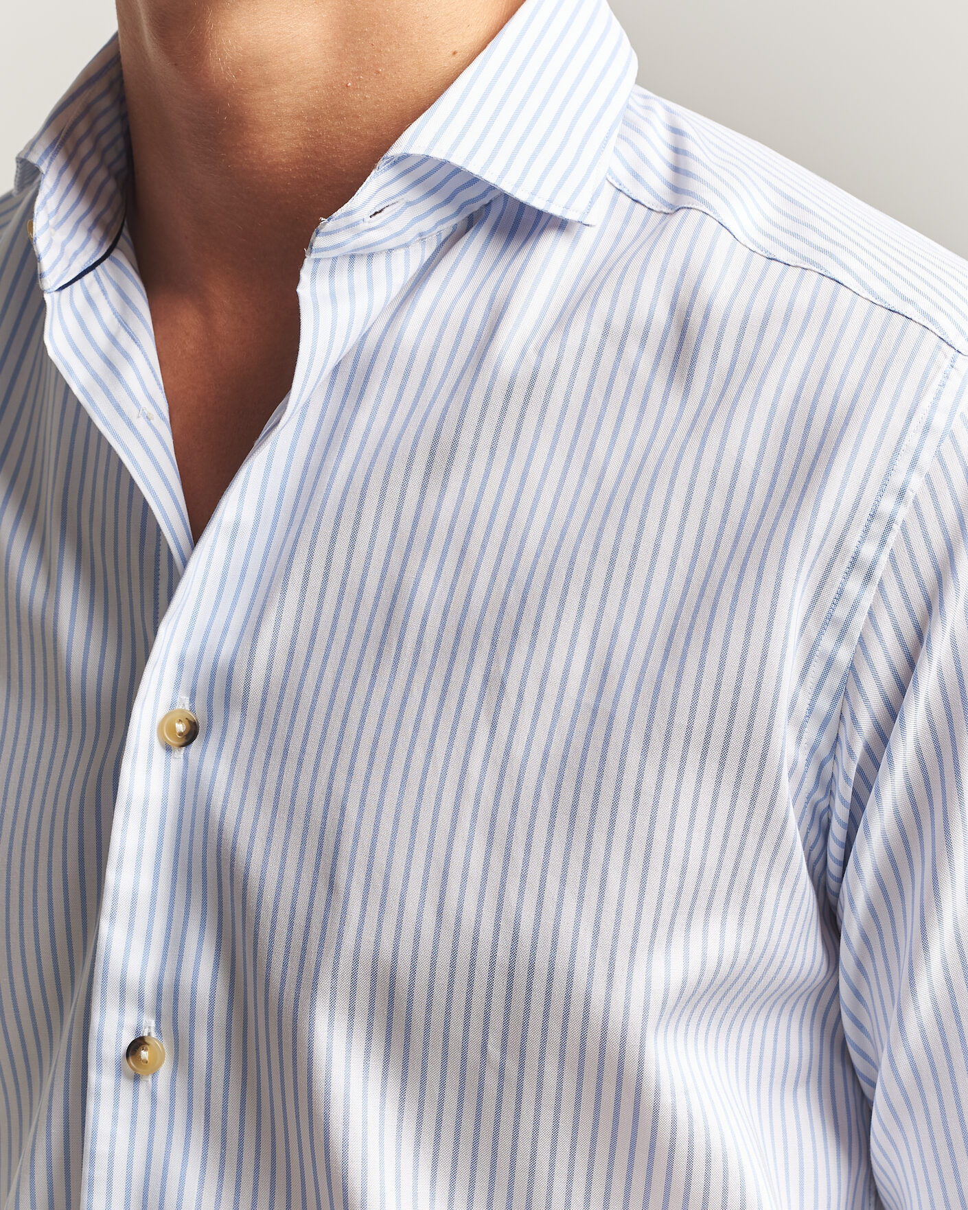 Mies | Kauluspaidat | Eton | Casual Fit Signature Oxford Striped Shirt Light Blue