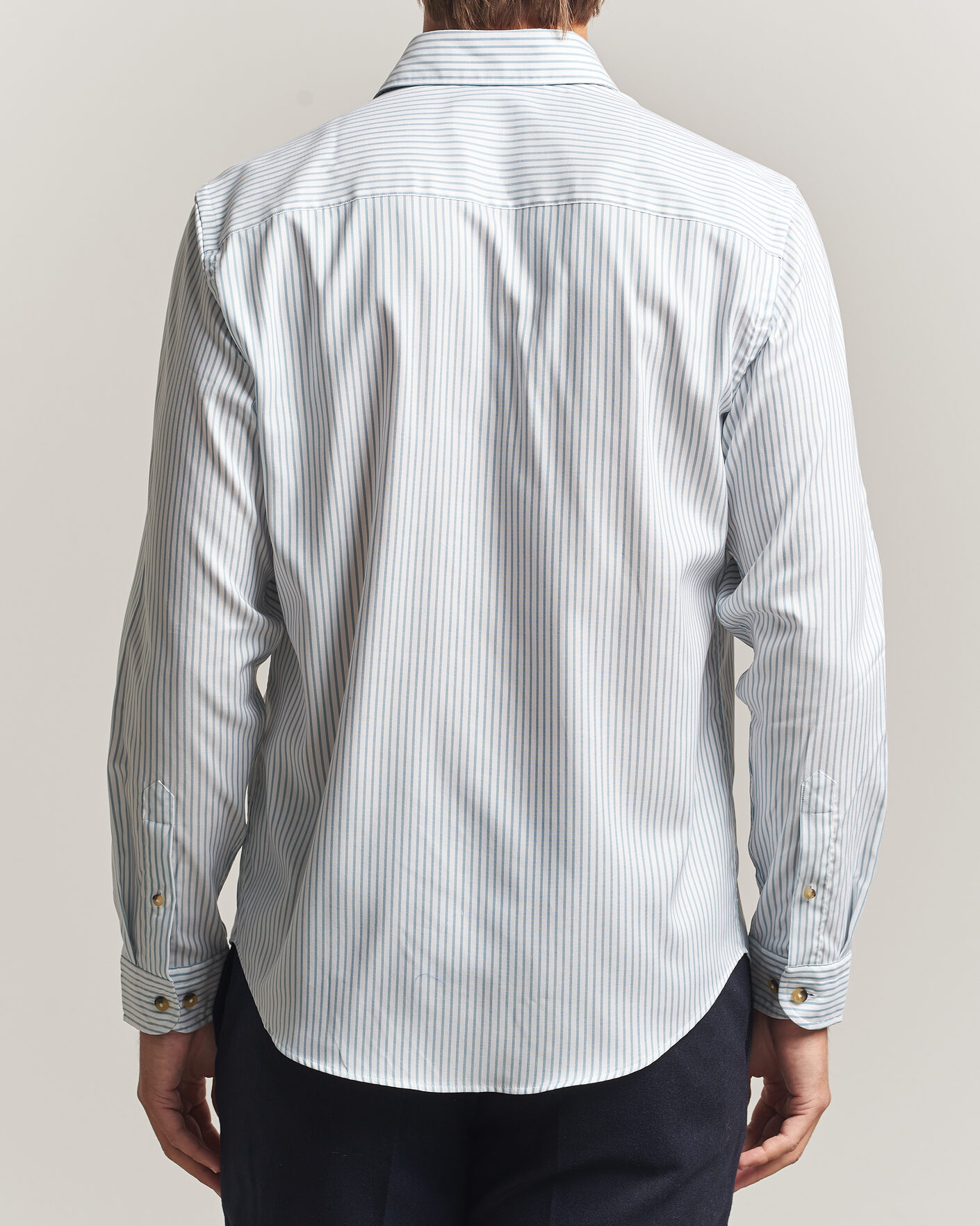 Mies | Kauluspaidat | Eton | Casual Fit Signature Oxford Striped Shirt Mid Blue