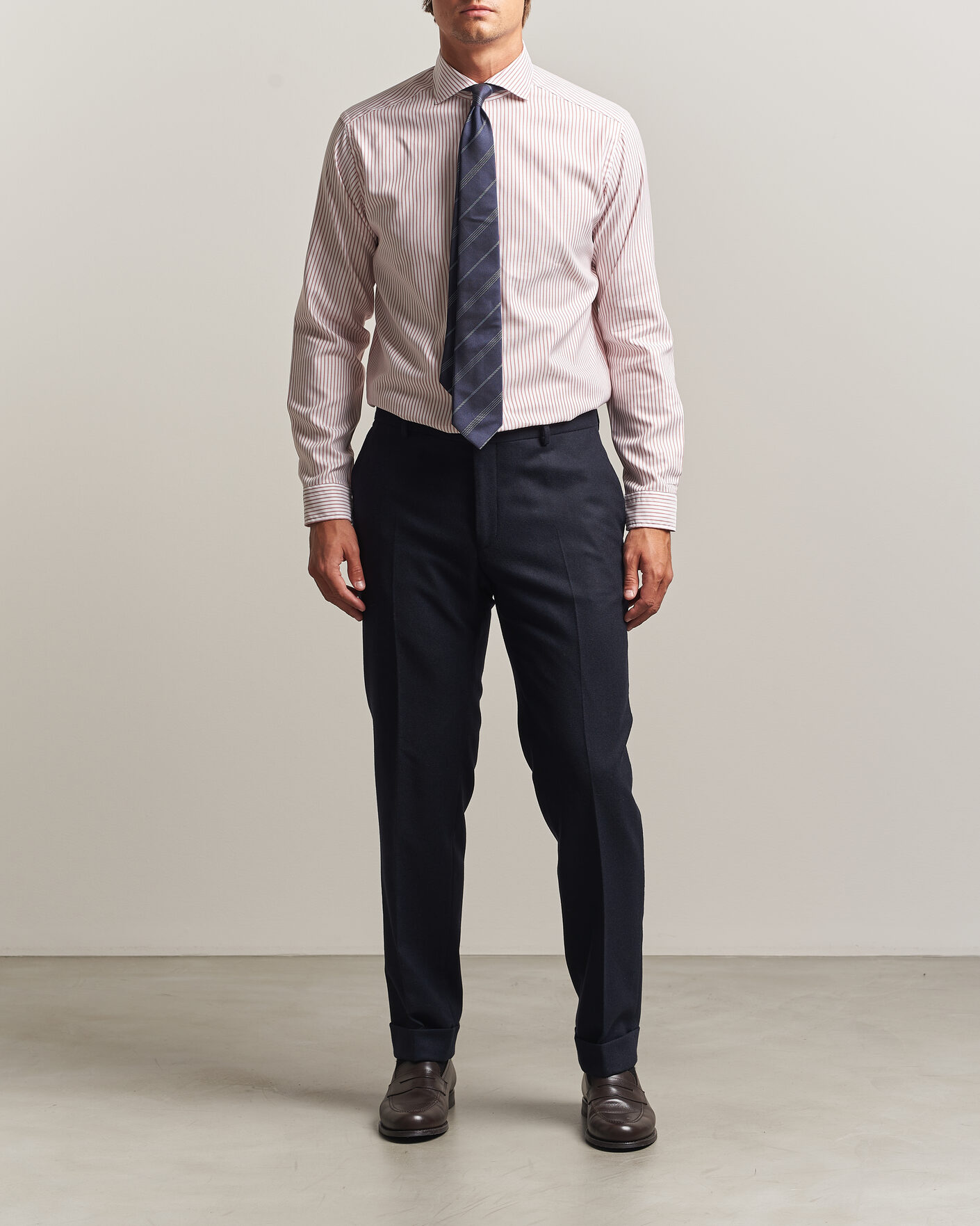 Mies | Kauluspaidat | Eton | Casual Fit Signature Oxford Striped Shirt Orange