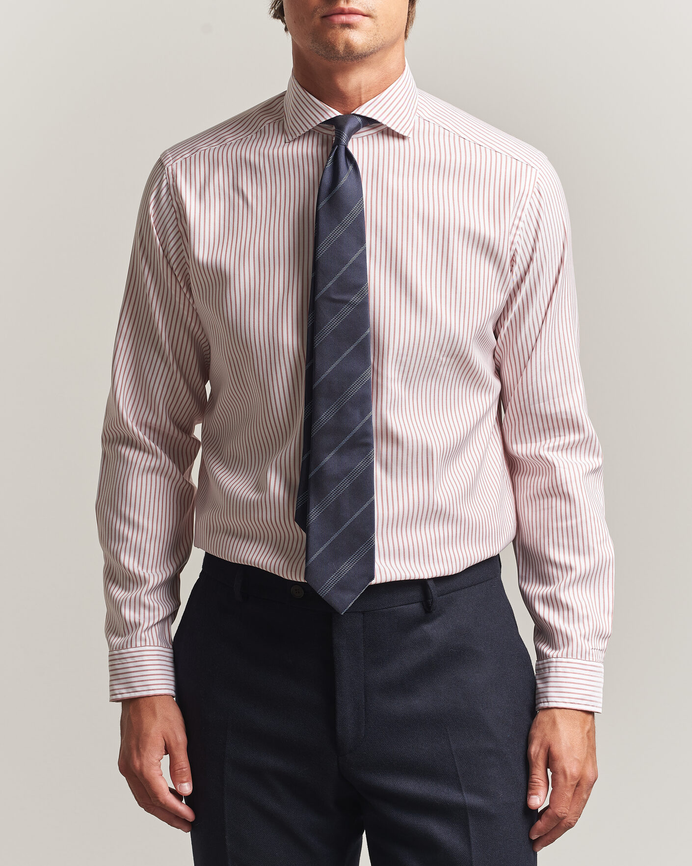 Mies | Kauluspaidat | Eton | Casual Fit Signature Oxford Striped Shirt Orange