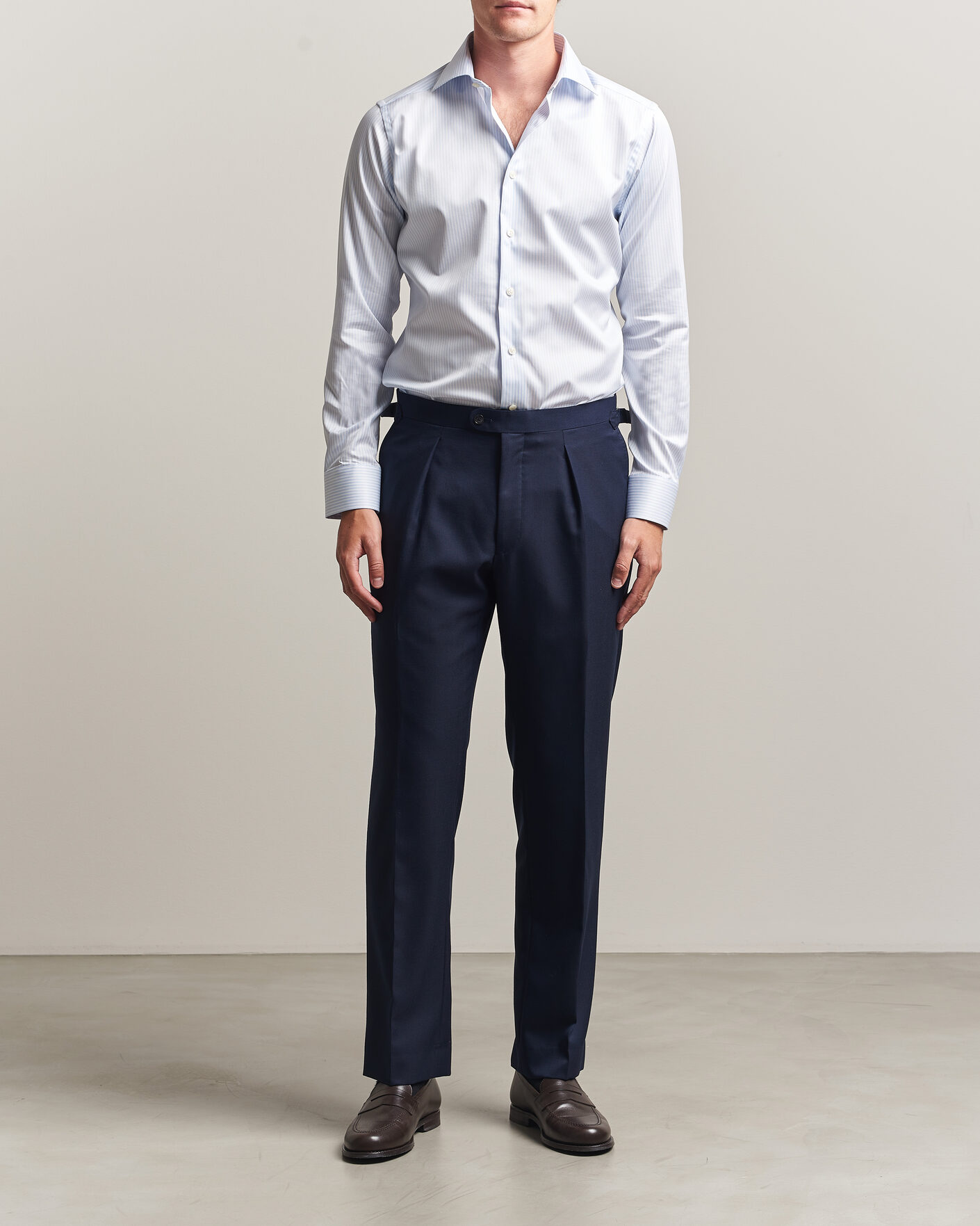 Mies | Kauluspaidat | Eton | Slim Fit Signature Twill Striped Shirt Light Blue