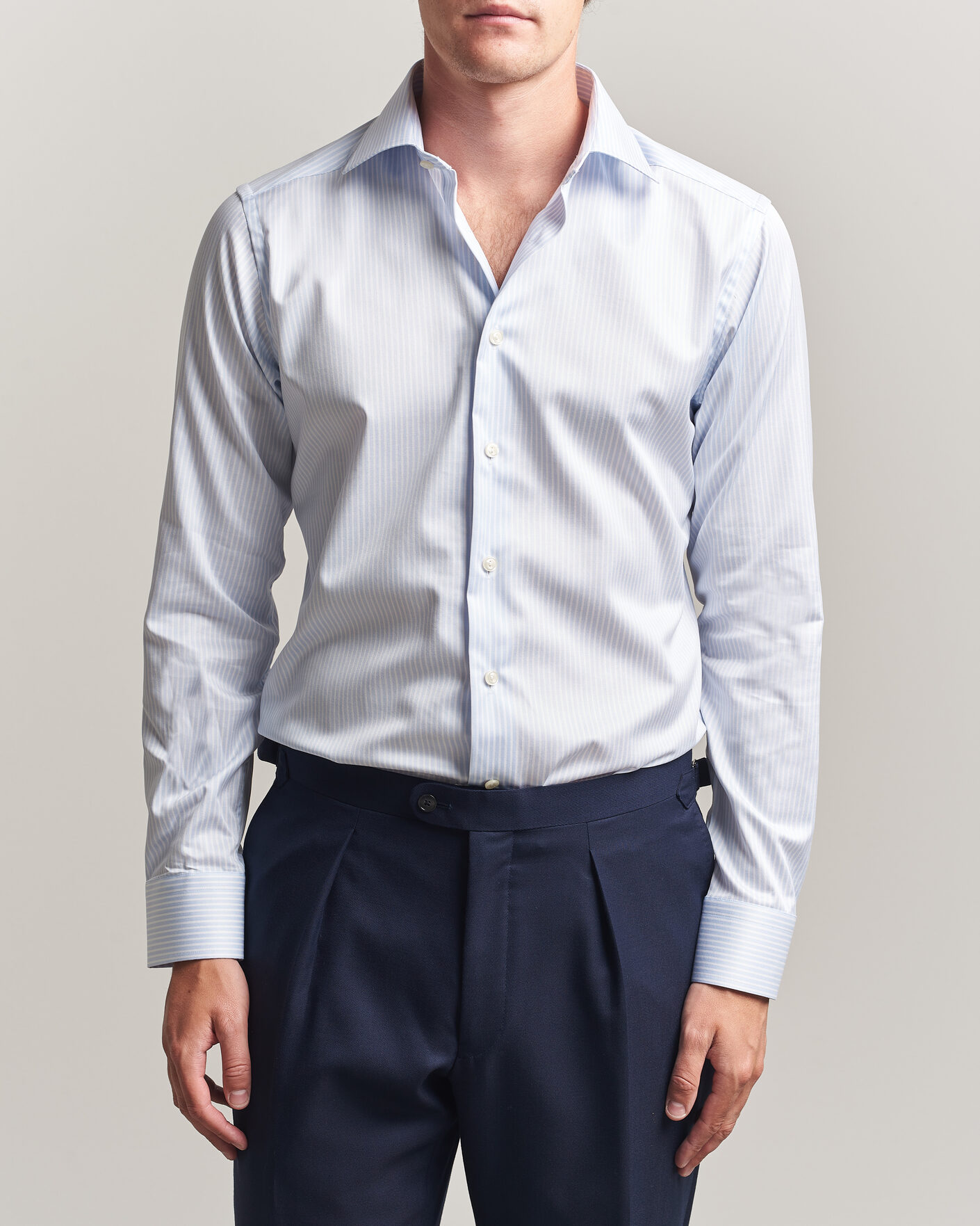 Mies | Kauluspaidat | Eton | Slim Fit Signature Twill Striped Shirt Light Blue