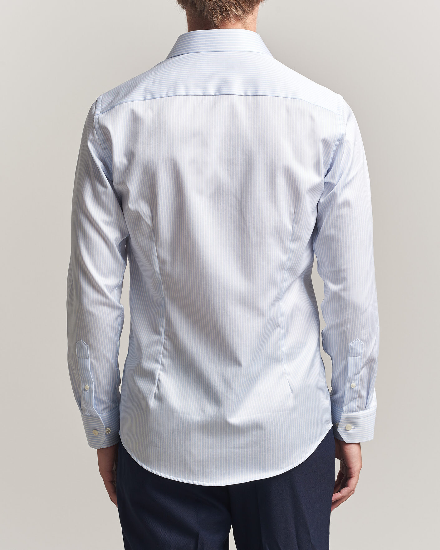 Mies | Kauluspaidat | Eton | Slim Fit Signature Twill Striped Shirt Light Blue