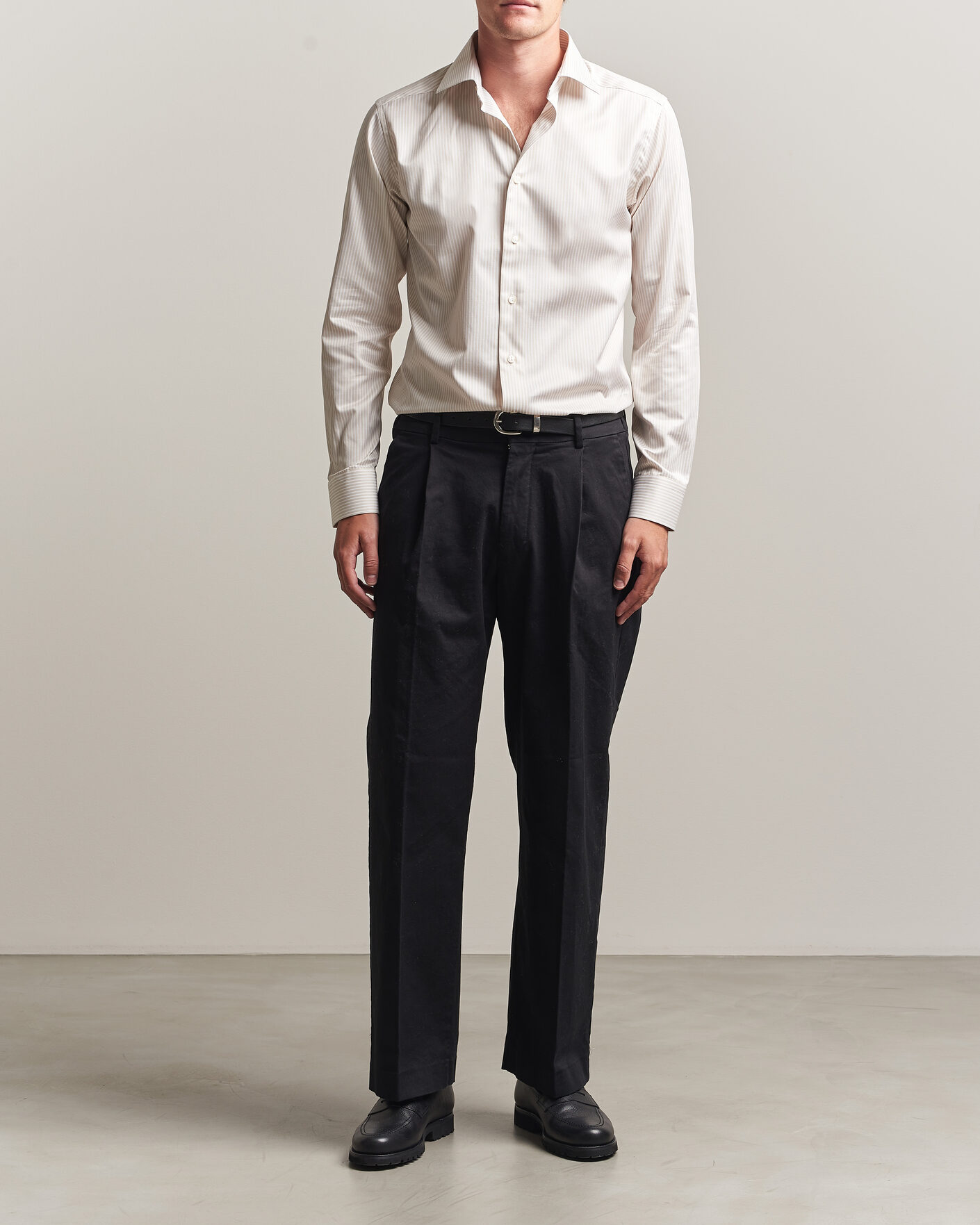 Mies | Kauluspaidat | Eton | Slim Fit Signature Twill Striped Shirt Beige