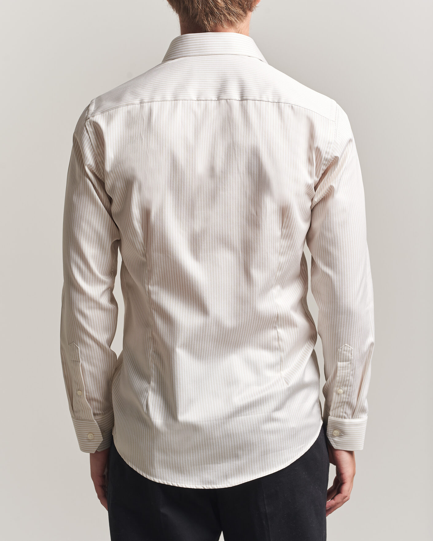 Mies | Kauluspaidat | Eton | Slim Fit Signature Twill Striped Shirt Beige