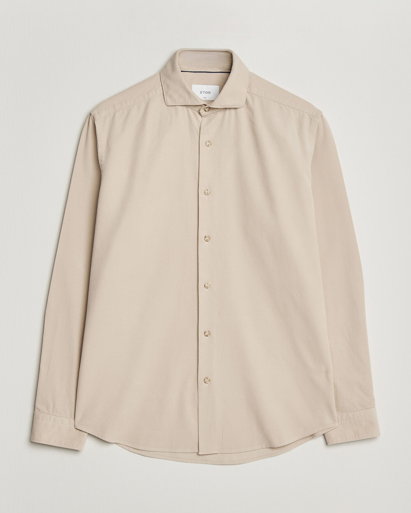 Mies | Kauluspaidat | Eton | Casual Fit Corduroy Shirt Beige