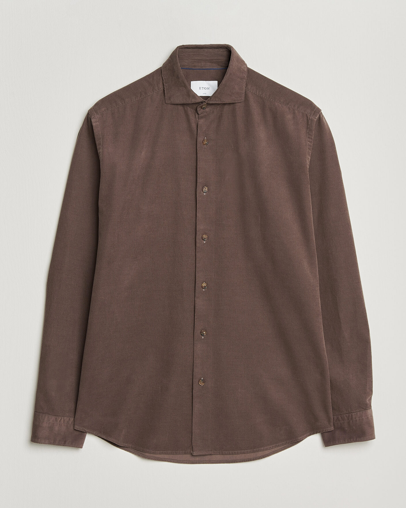 Mies | Kauluspaidat | Eton | Casual Fit Corduroy Shirt Dark Brown