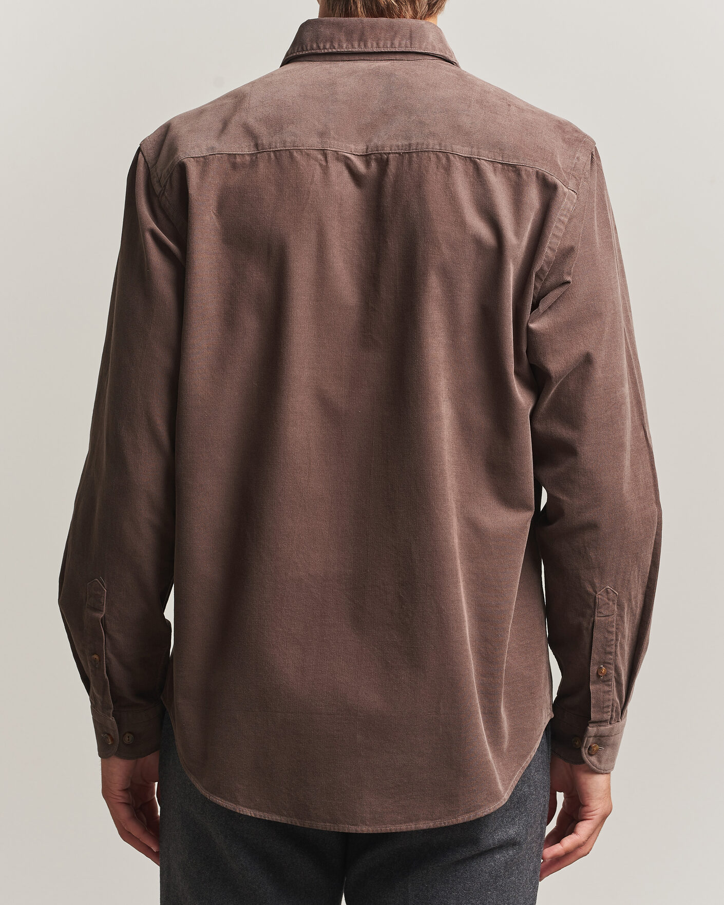 Mies | Kauluspaidat | Eton | Casual Fit Corduroy Shirt Dark Brown