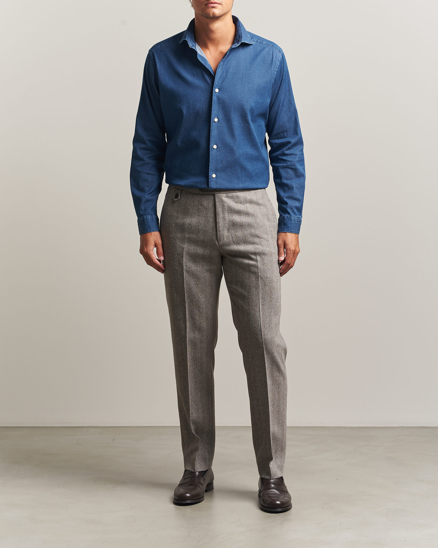 Mies | Kauluspaidat | Eton | Casual Fit Denim Shirt Dark Wash