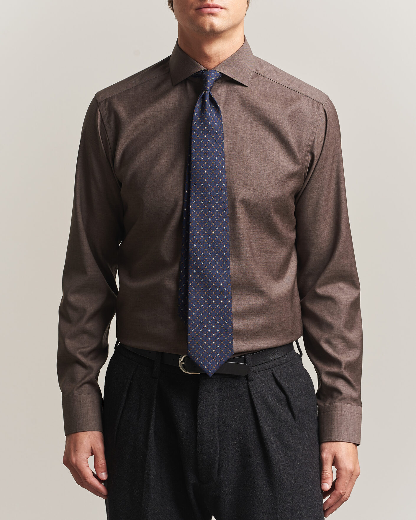 Mies | Kauluspaidat | Eton | Slim Fit Merino Shirt Brown